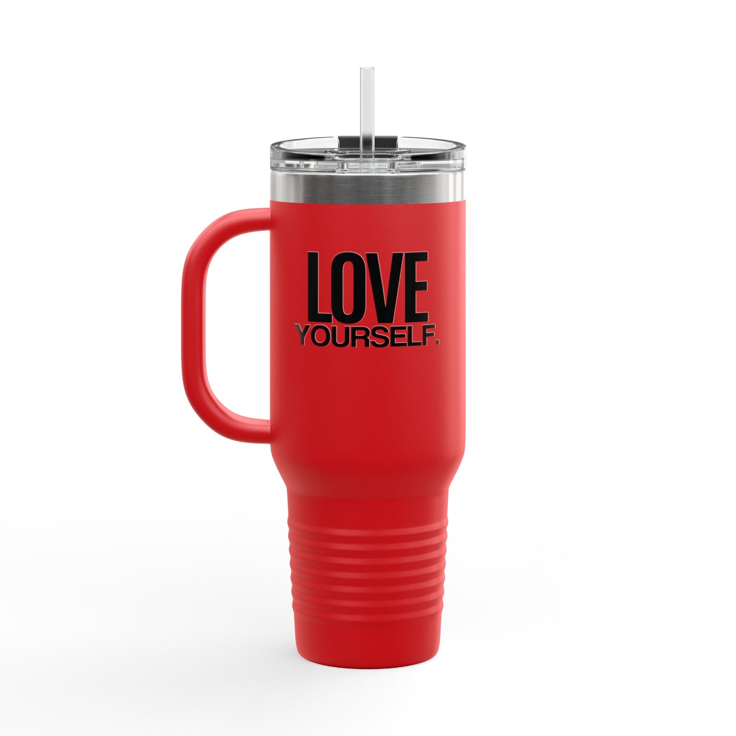 Love Yourself Insulated Travel Mug (40oz) – Stainless Steel, Double-Wall Vacuum Sealed | With Lid & Straw, BPA-Free