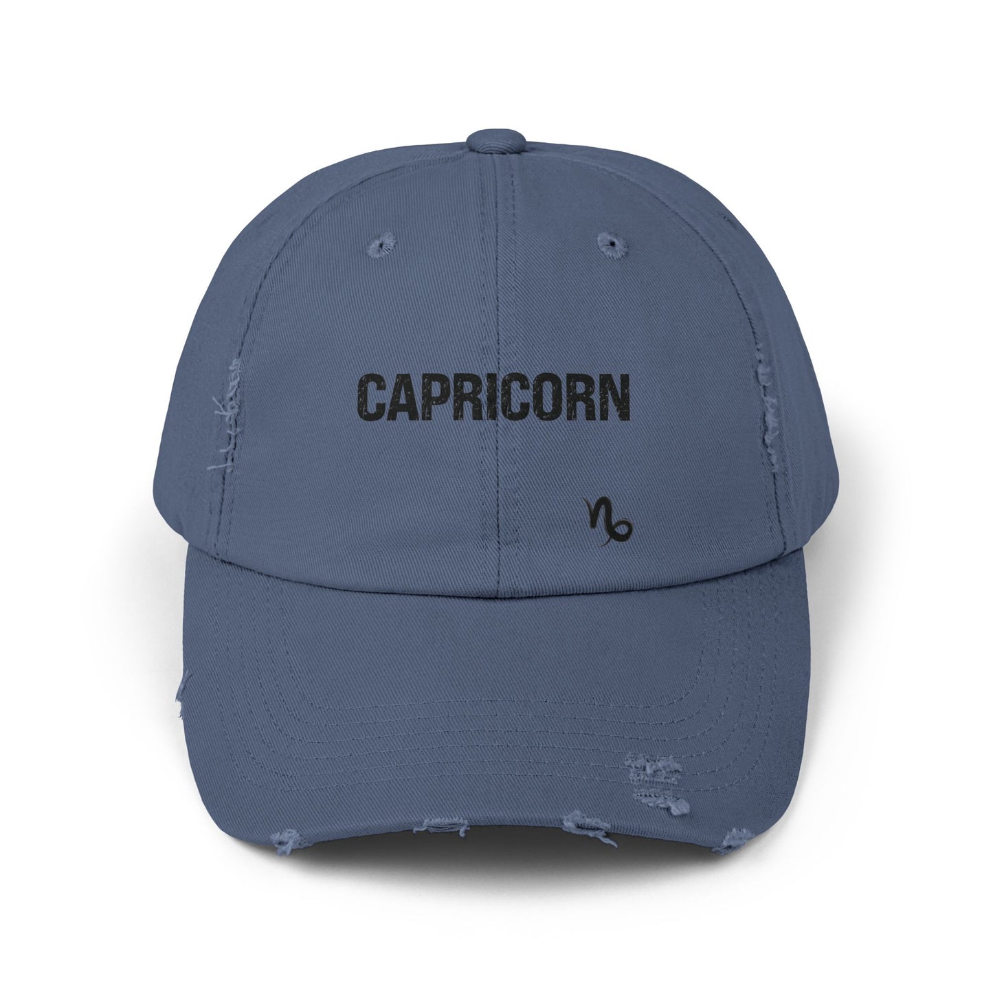 Capricorn Zodiac Unisex Distressed Cap – Trendy Astrology Hat for All Genders