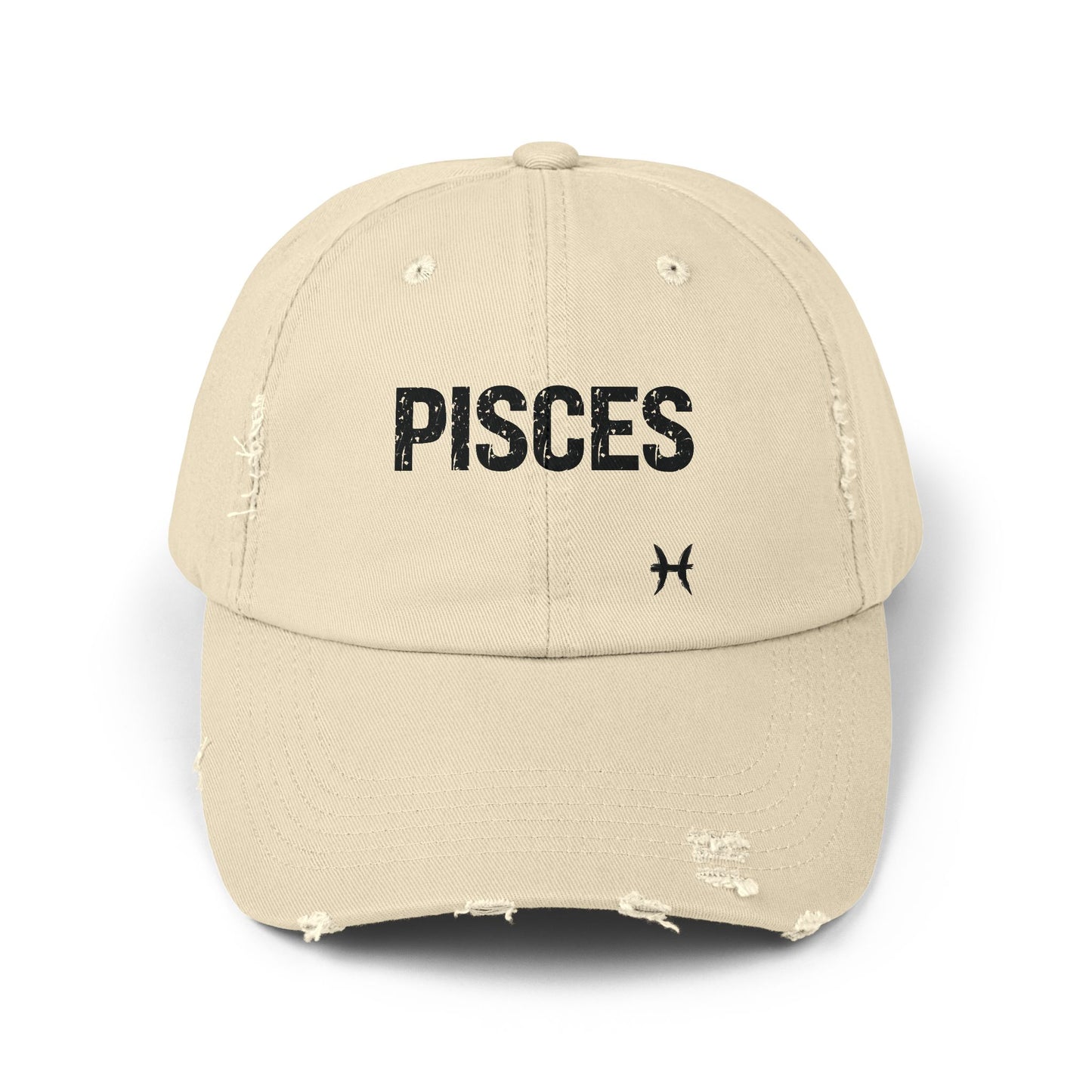 Pisces Zodiac Unisex Distressed Cap – Trendy Astrology Hat for All Genders