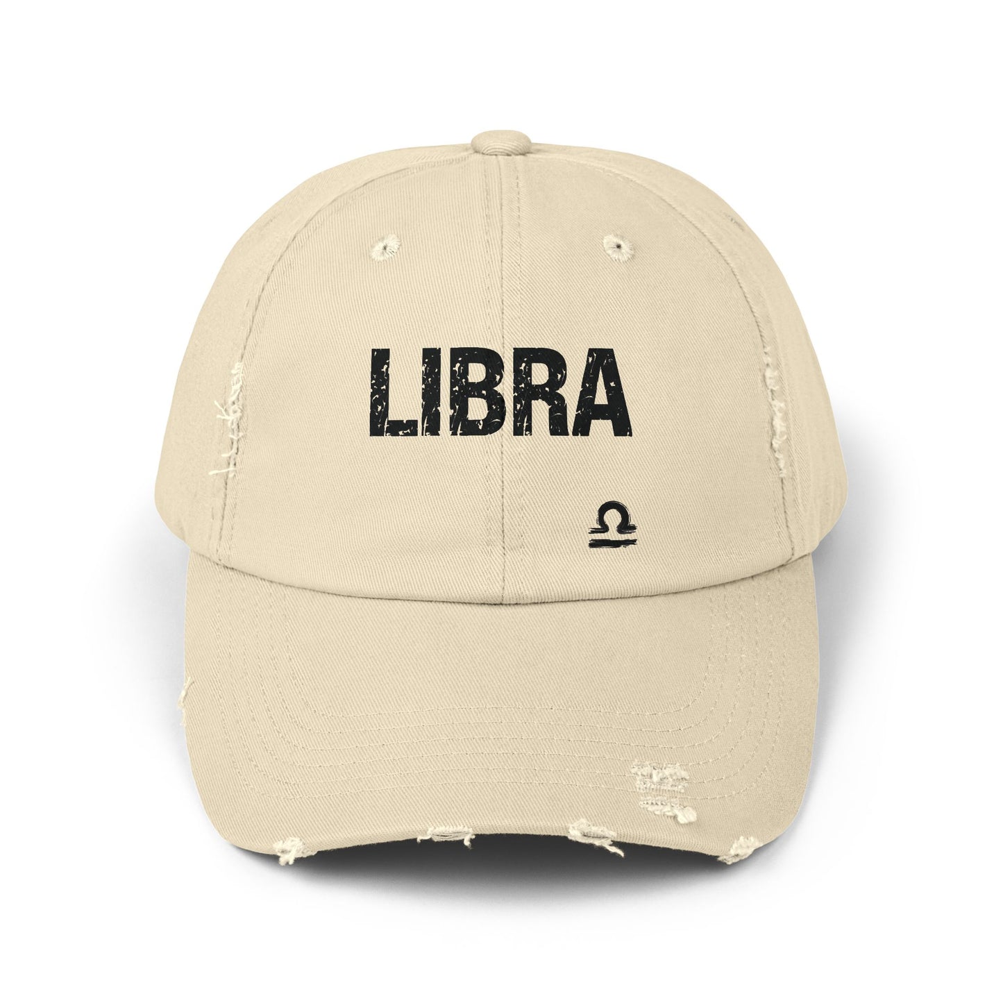 Libra Zodiac Unisex Distressed Cap – Trendy Astrology Hat for All Genders