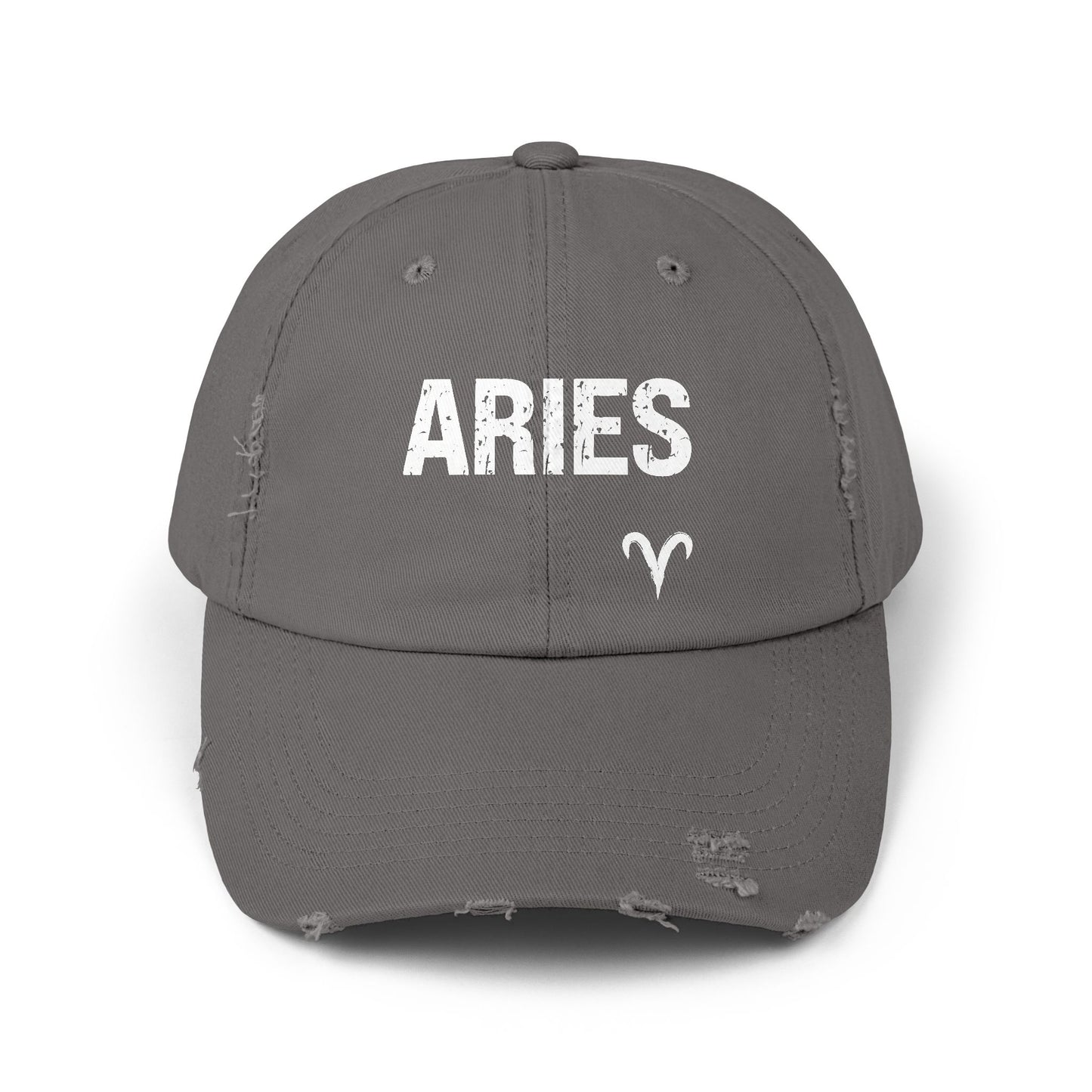 Aries Zodiac Unisex Distressed Cap – Trendy Astrology Hat for All Genders