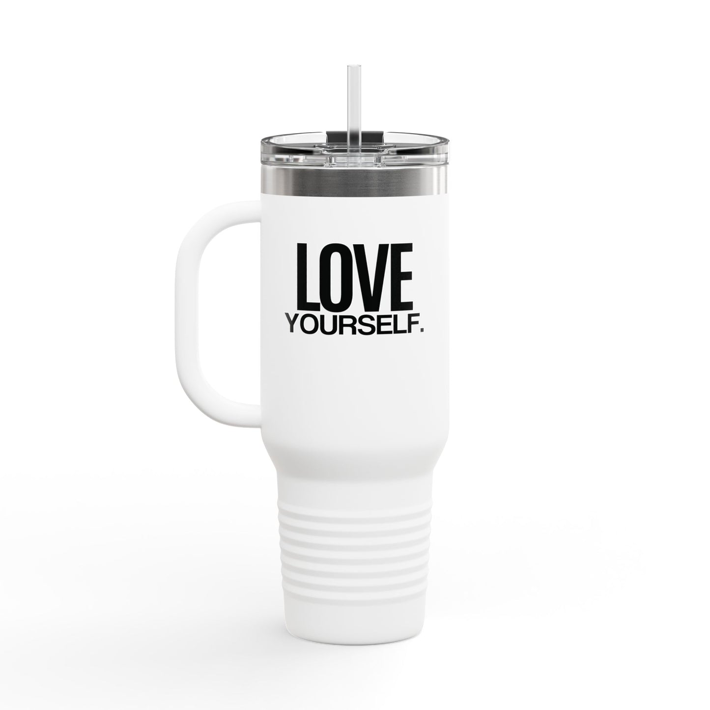 Love Yourself Insulated Travel Mug (40oz) – Stainless Steel, Double-Wall Vacuum Sealed | With Lid & Straw, BPA-Free