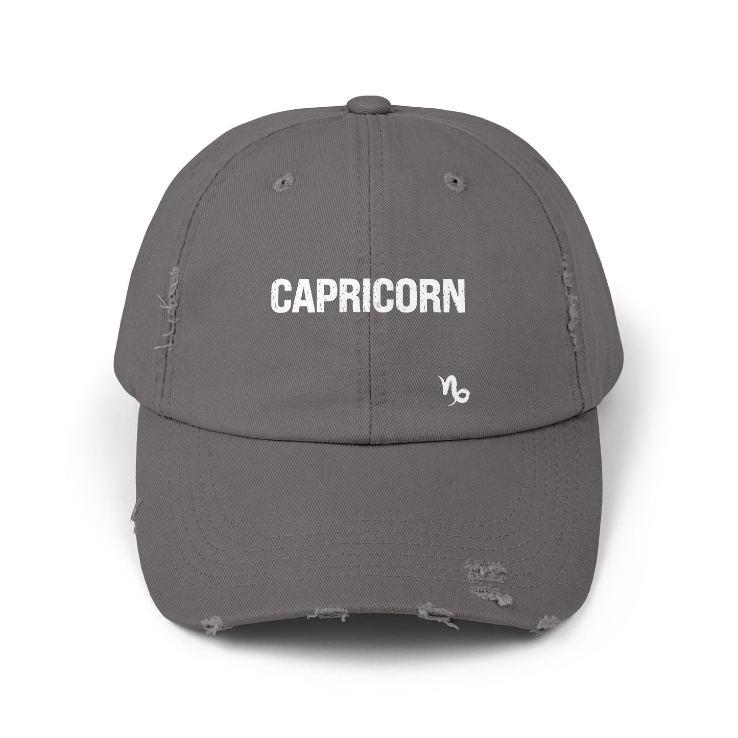 Capricorn Zodiac Unisex Distressed Cap – Trendy Astrology Hat for All Genders