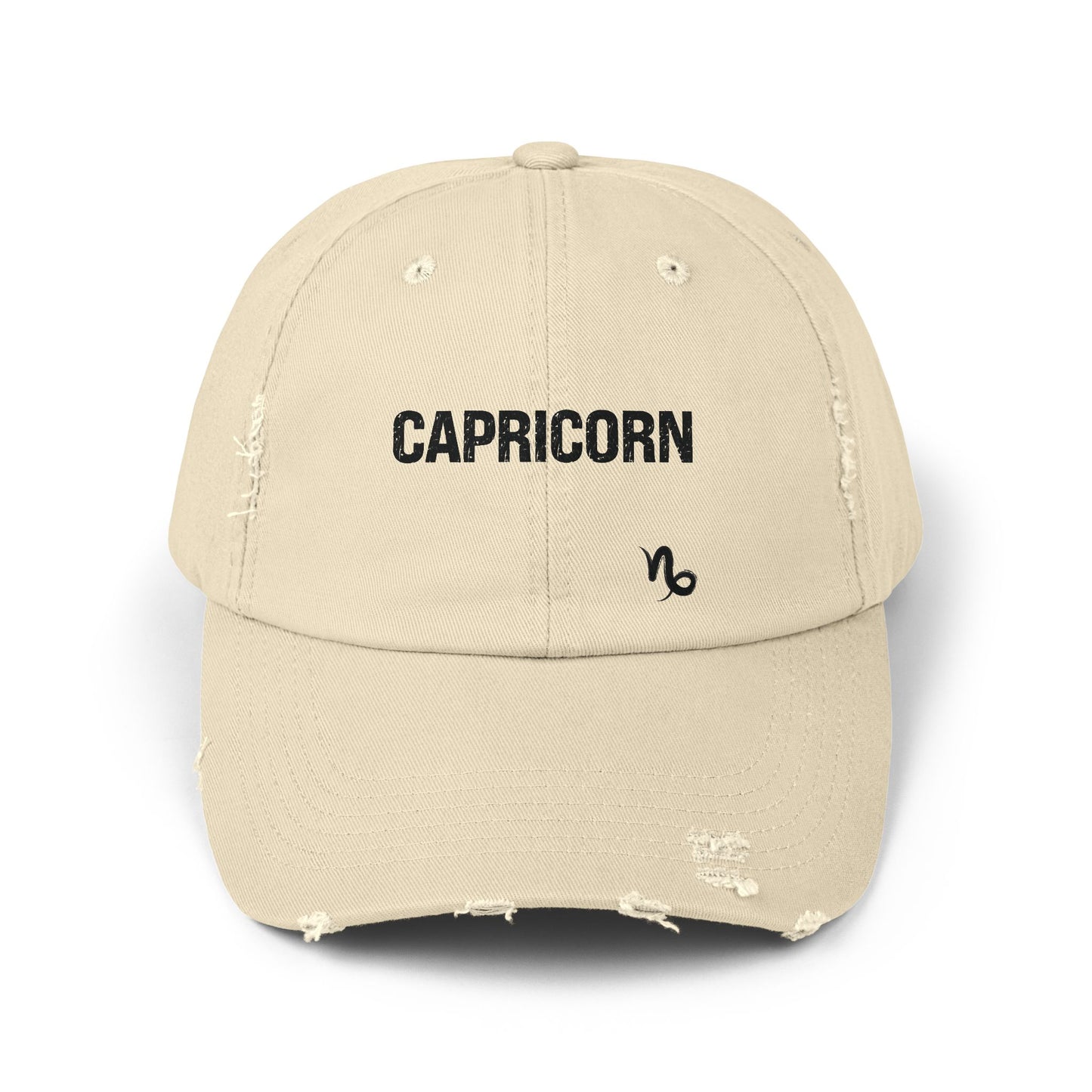 Capricorn Zodiac Unisex Distressed Cap – Trendy Astrology Hat for All Genders