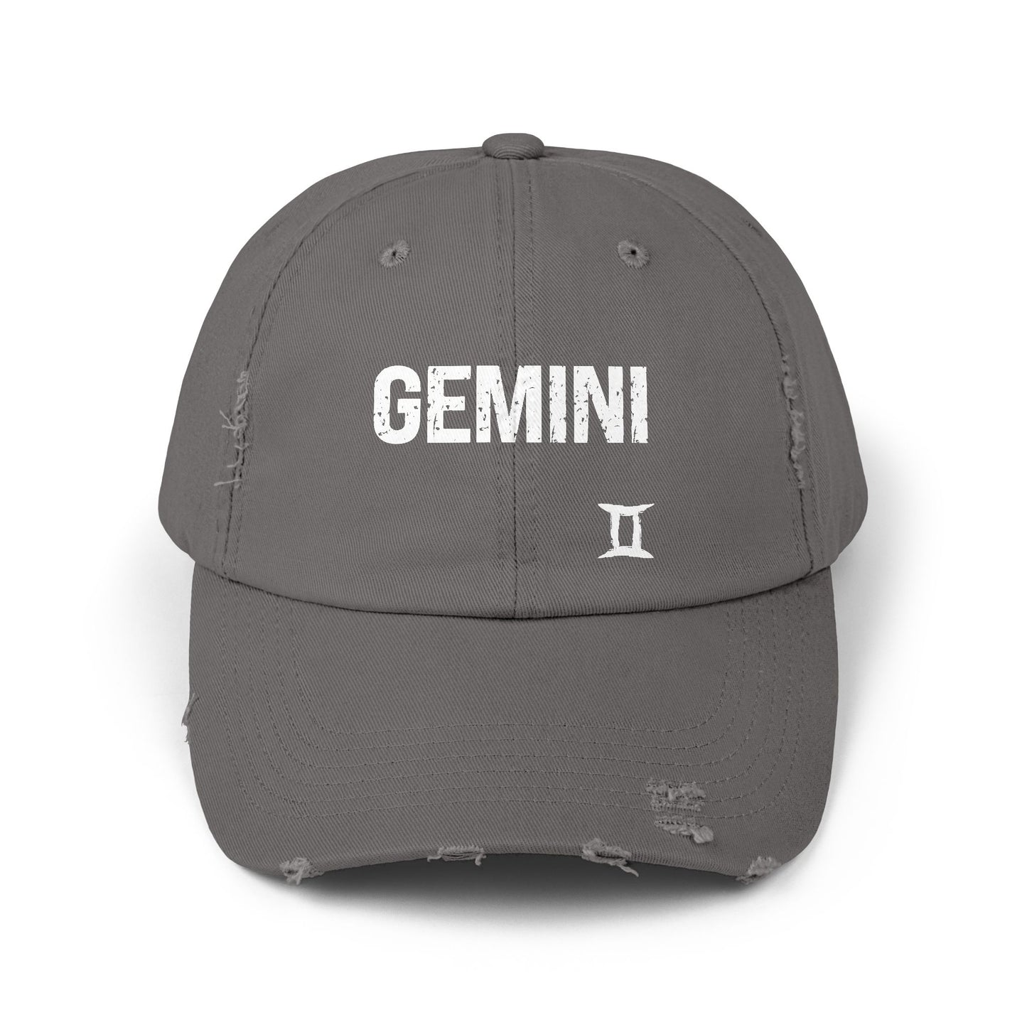 Gemini Zodiac Unisex Distressed Cap – Trendy Astrology Hat for All Genders