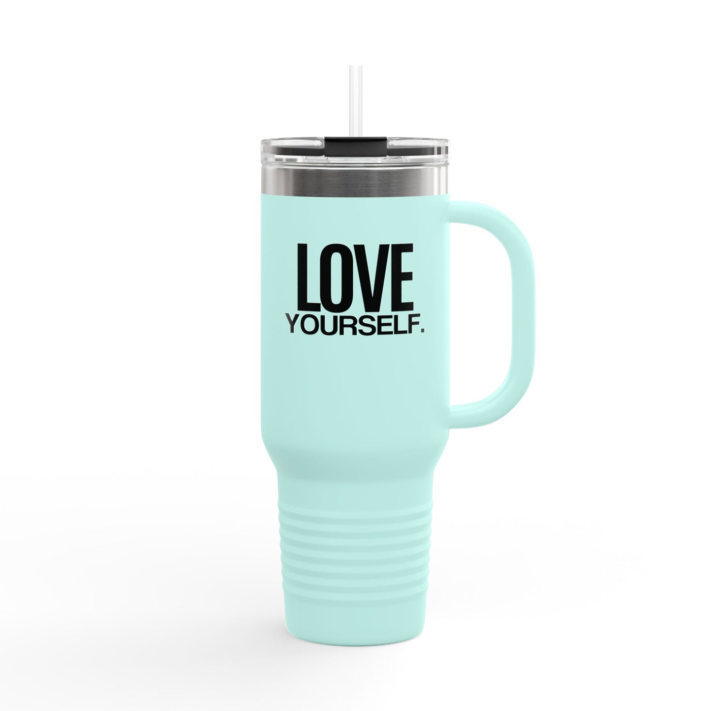 Love Yourself Insulated Travel Mug (40oz) – Stainless Steel, Double-Wall Vacuum Sealed | With Lid & Straw, BPA-Free