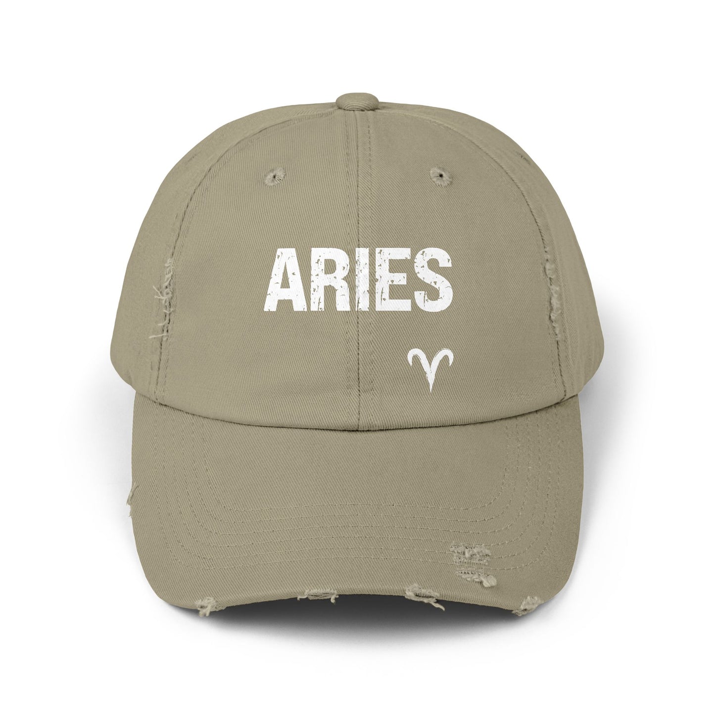 Aries Zodiac Unisex Distressed Cap – Trendy Astrology Hat for All Genders