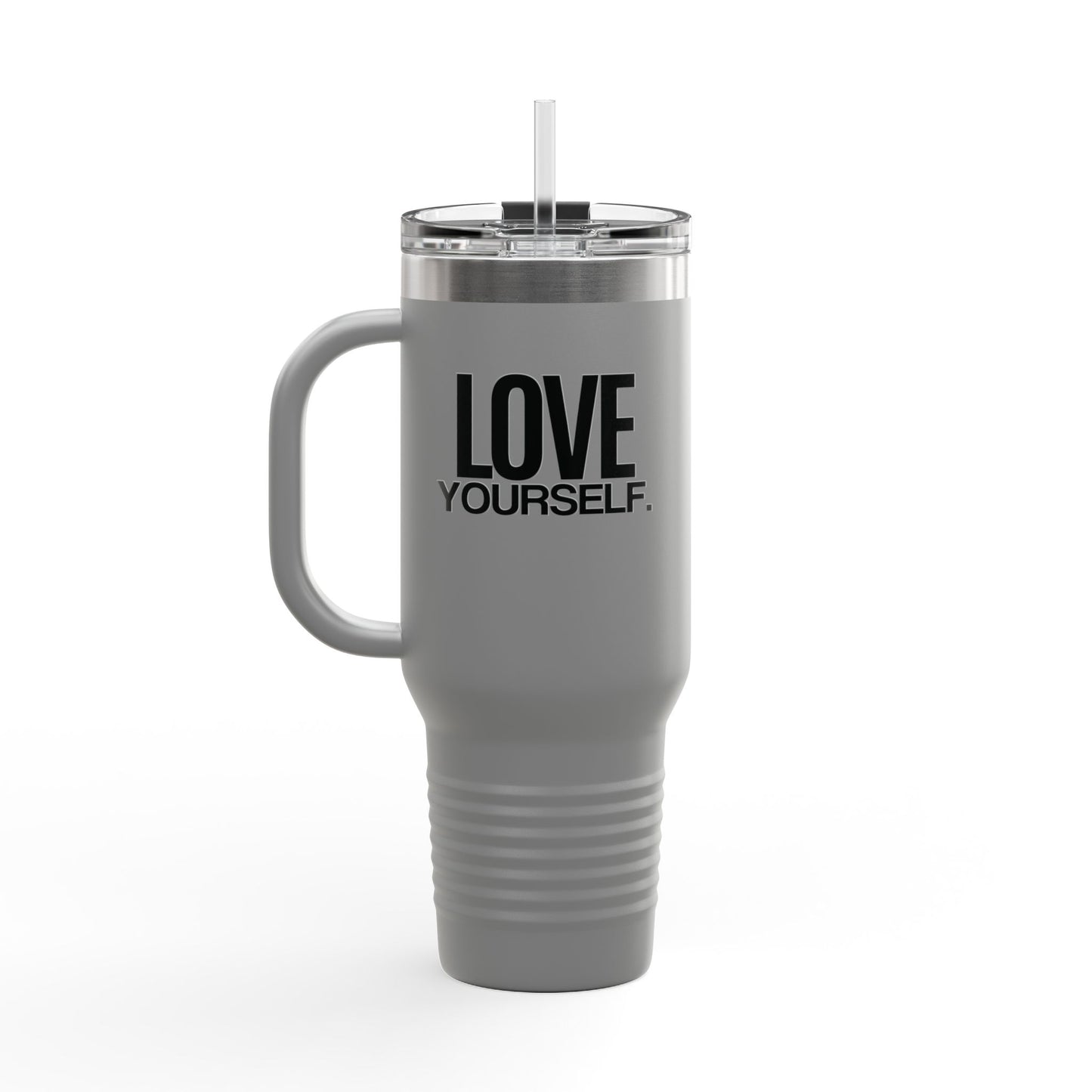 Love Yourself Insulated Travel Mug (40oz) – Stainless Steel, Double-Wall Vacuum Sealed | With Lid & Straw, BPA-Free