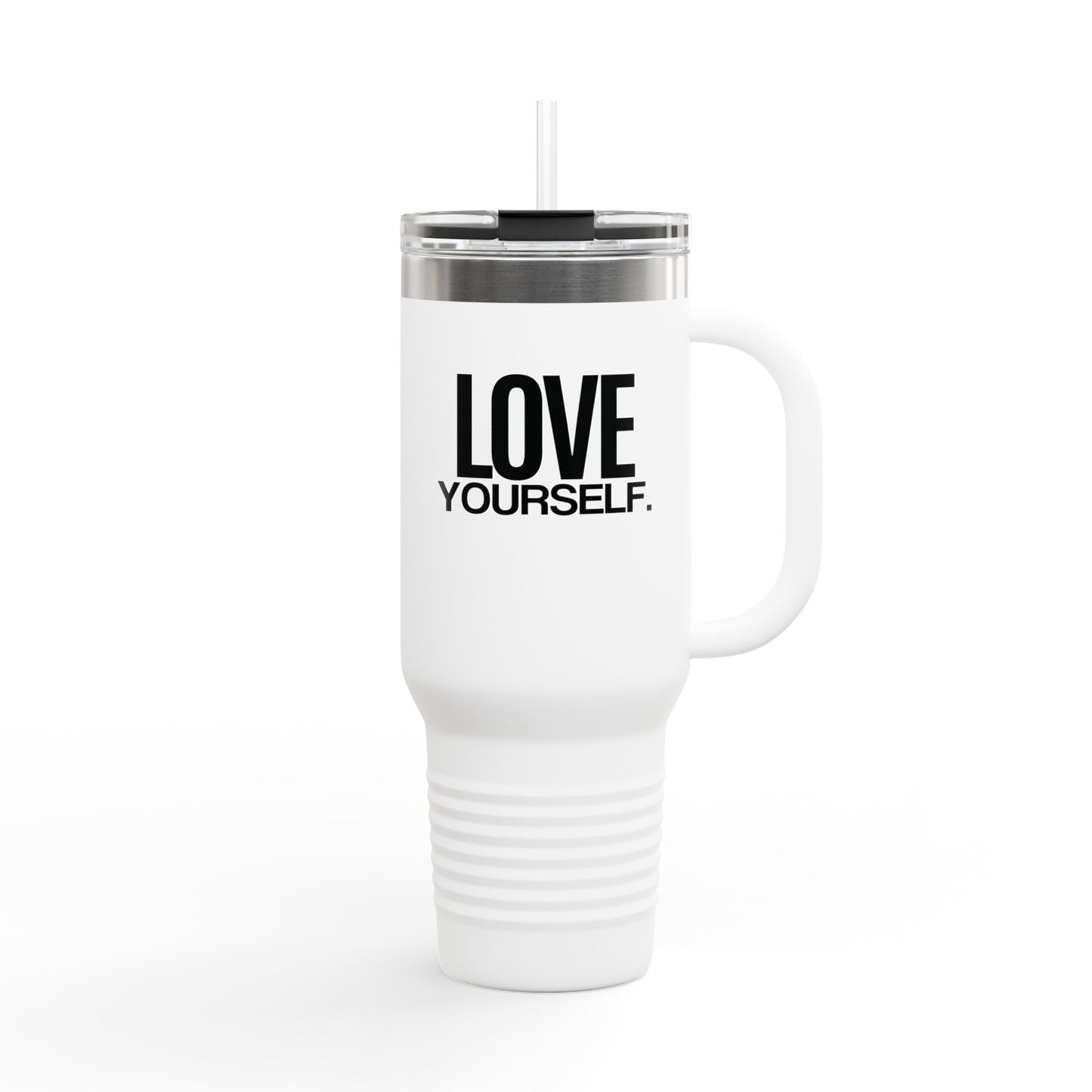 Love Yourself Insulated Travel Mug (40oz) – Stainless Steel, Double-Wall Vacuum Sealed | With Lid & Straw, BPA-Free