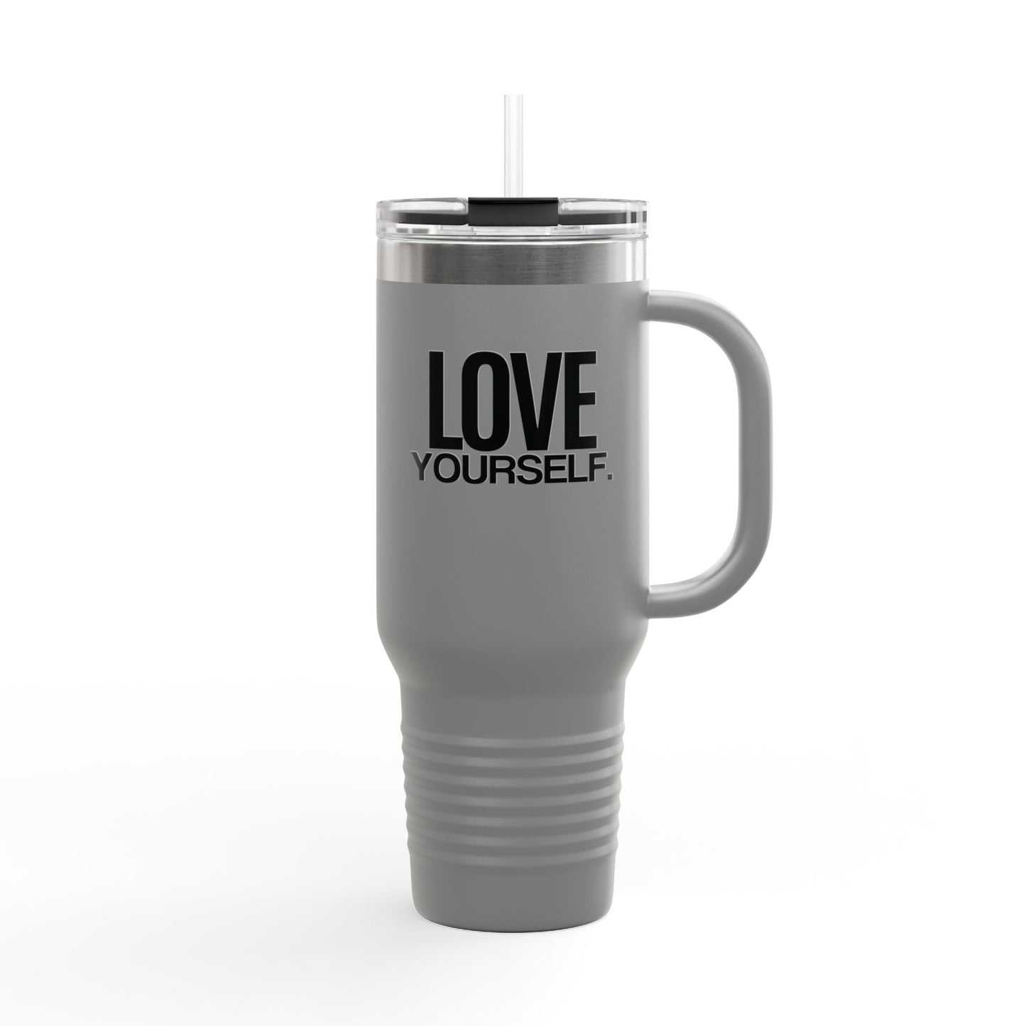 Love Yourself Insulated Travel Mug (40oz) – Stainless Steel, Double-Wall Vacuum Sealed | With Lid & Straw, BPA-Free