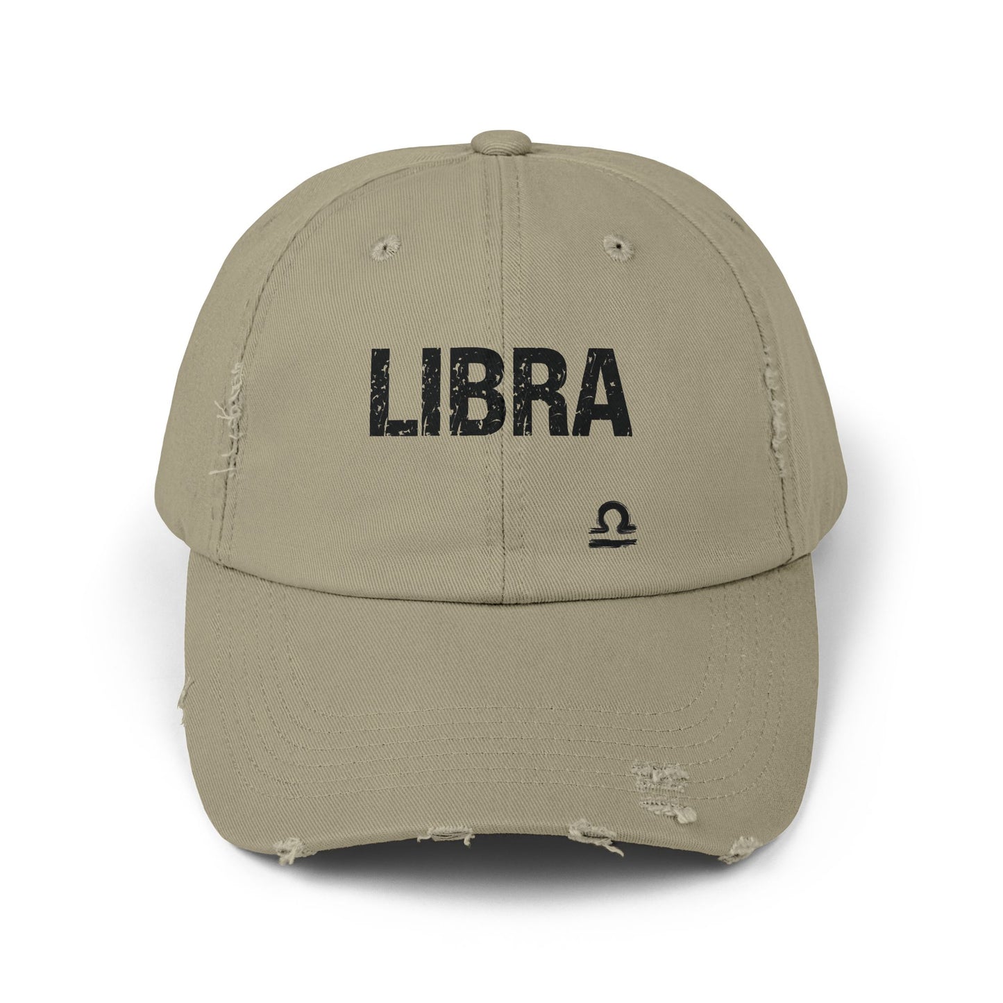 Libra Zodiac Unisex Distressed Cap – Trendy Astrology Hat for All Genders