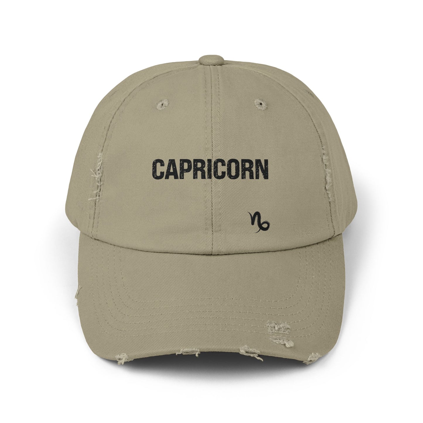 Capricorn Zodiac Unisex Distressed Cap – Trendy Astrology Hat for All Genders