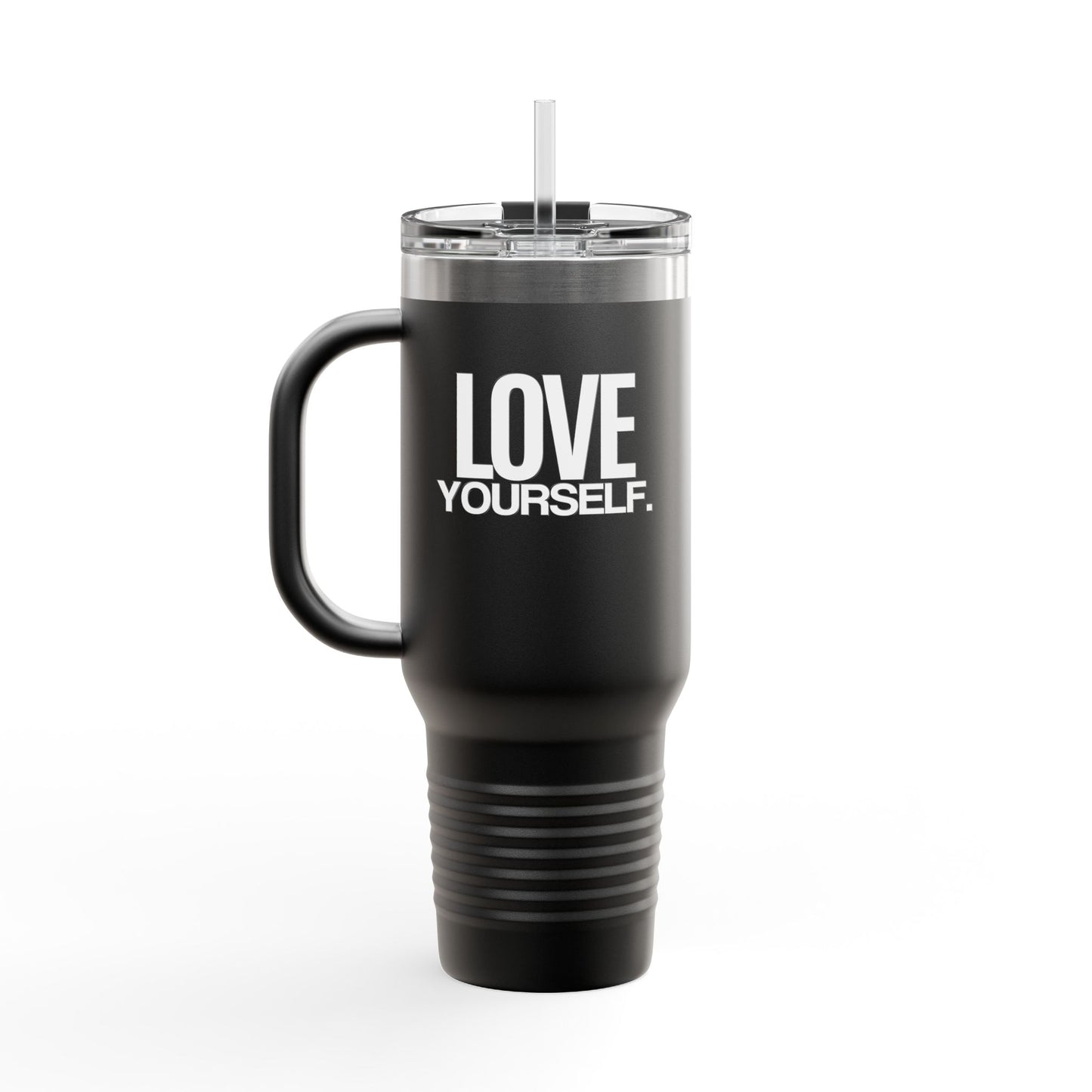 Love Yourself Insulated Travel Mug (40oz) – Stainless Steel, Double-Wall Vacuum Sealed | With Lid & Straw, BPA-Free