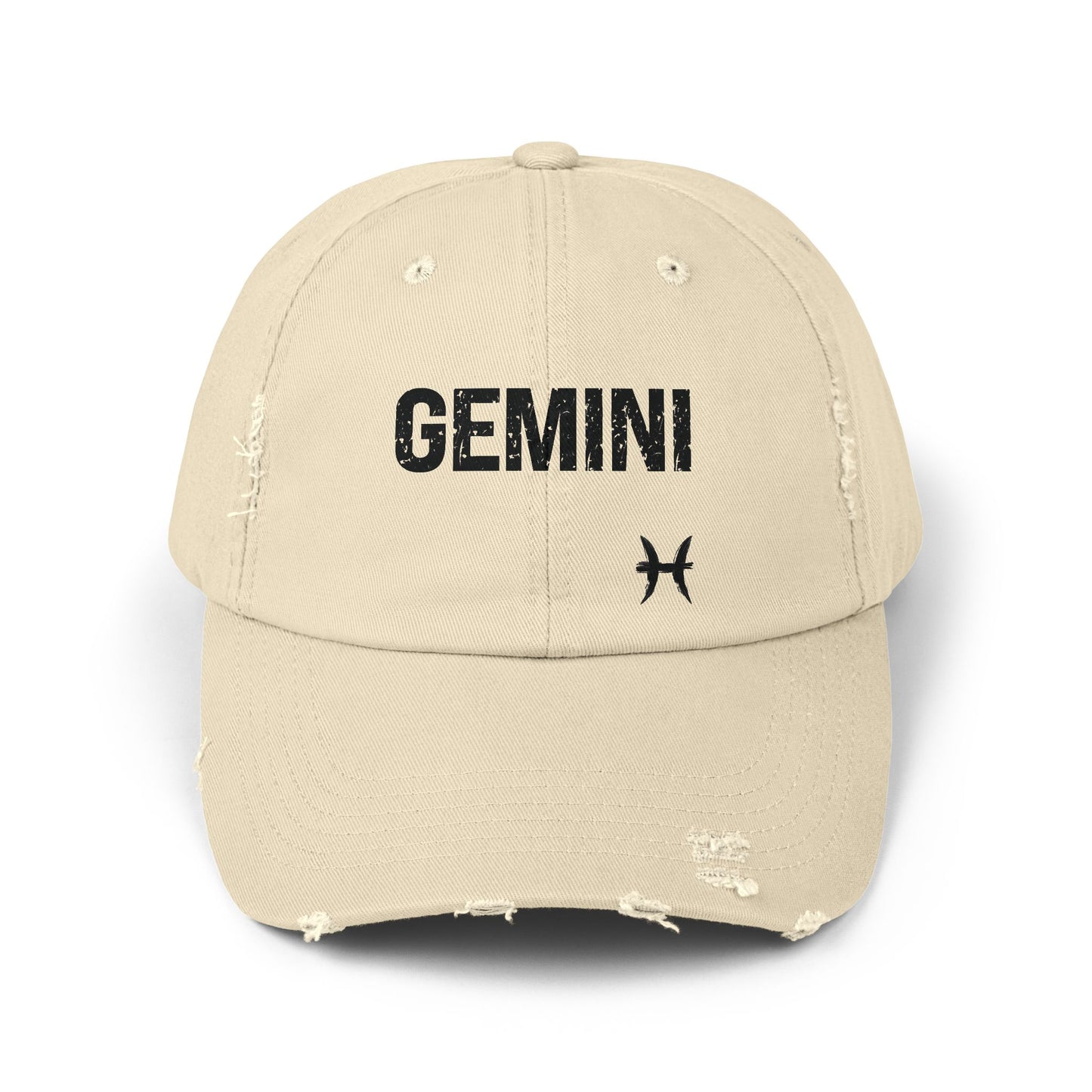 Gemini Zodiac Unisex Distressed Cap – Trendy Astrology Hat for All Genders