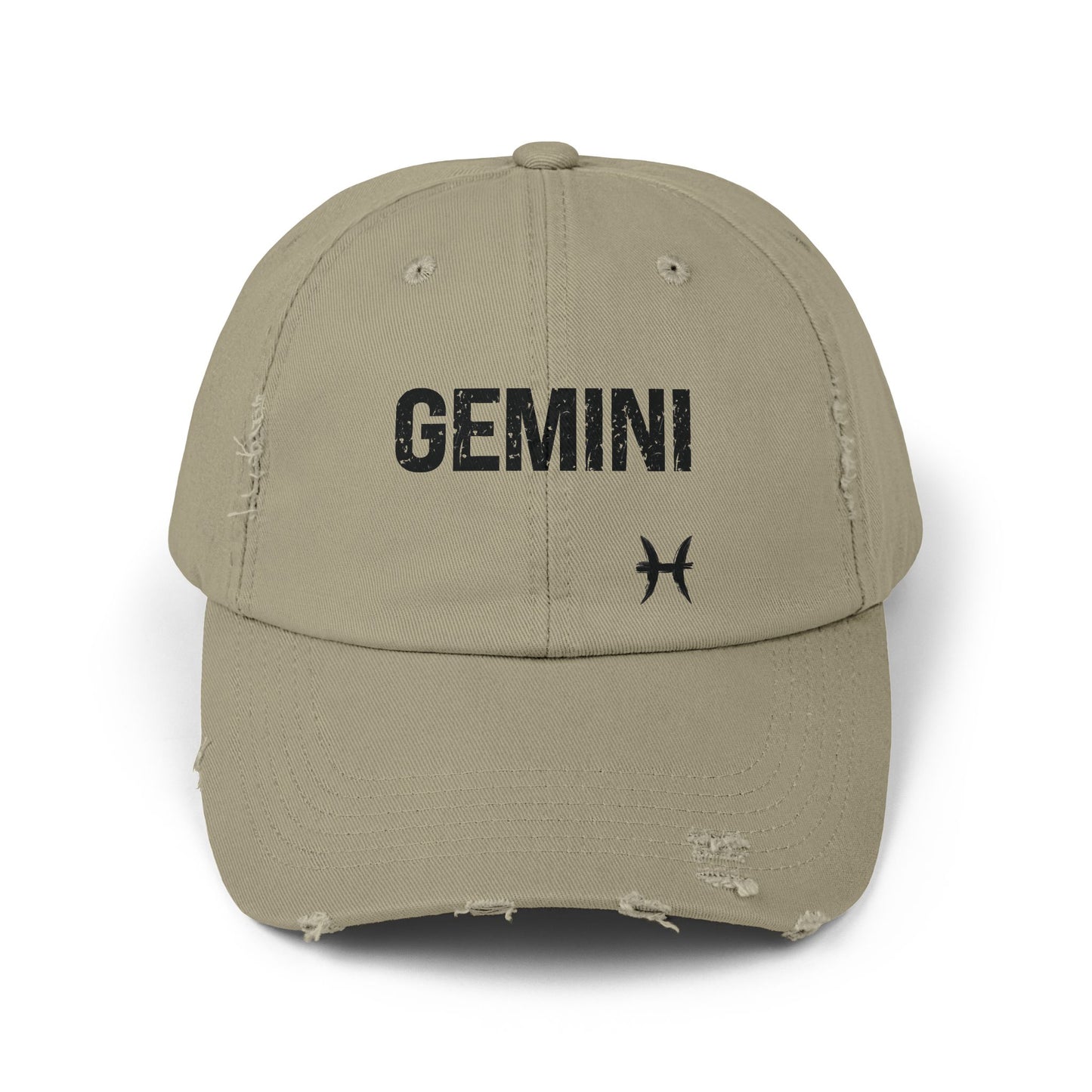 Gemini Zodiac Unisex Distressed Cap – Trendy Astrology Hat for All Genders