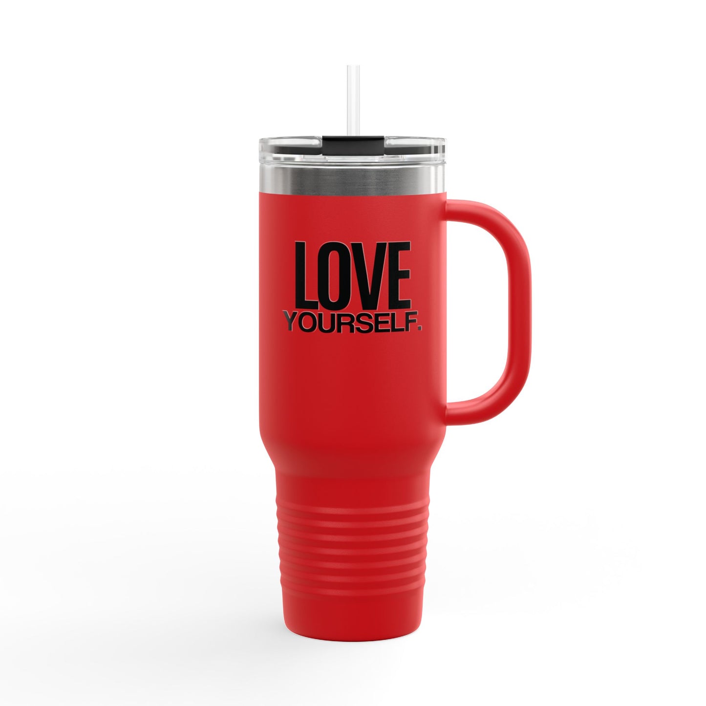 Love Yourself Insulated Travel Mug (40oz) – Stainless Steel, Double-Wall Vacuum Sealed | With Lid & Straw, BPA-Free