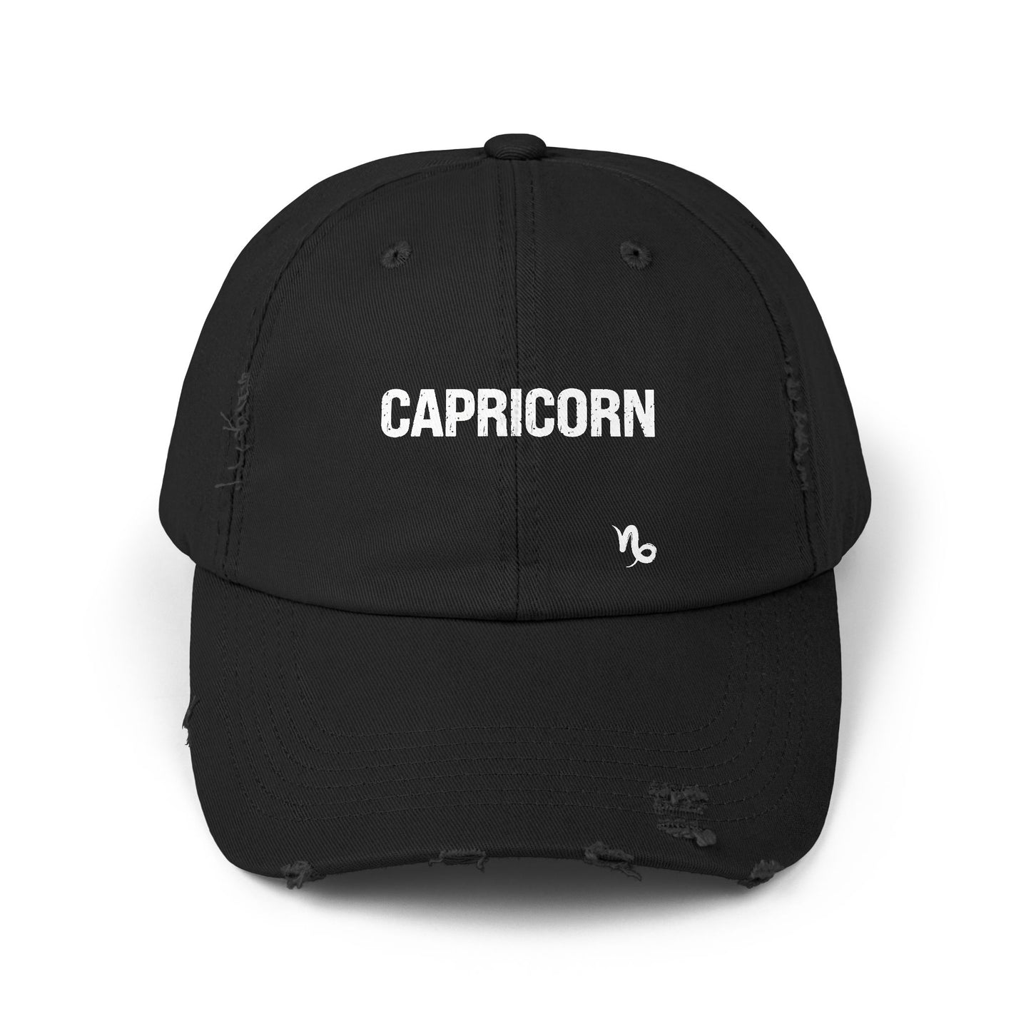 Capricorn Zodiac Unisex Distressed Cap – Trendy Astrology Hat for All Genders