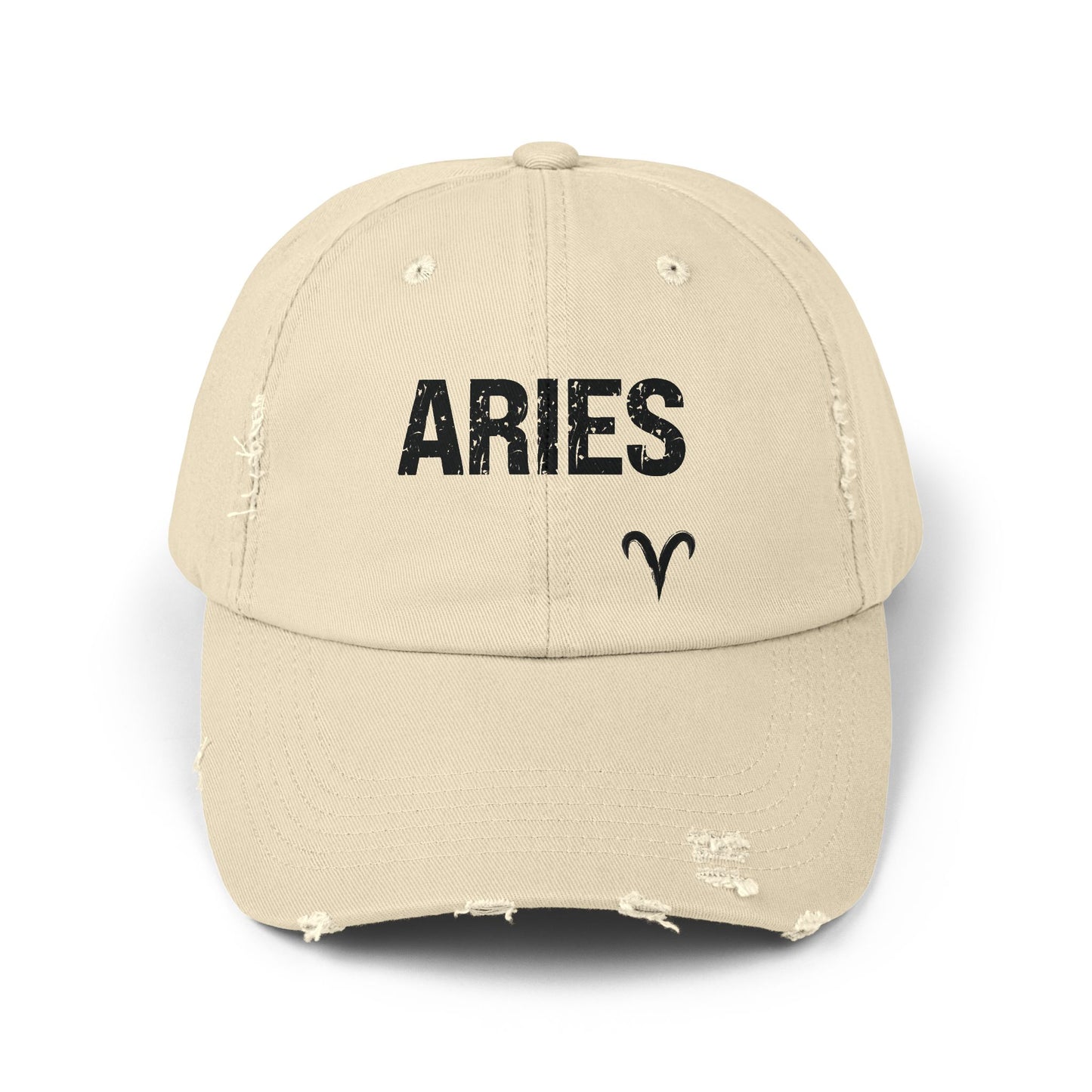 Aries Zodiac Unisex Distressed Cap – Trendy Astrology Hat for All Genders