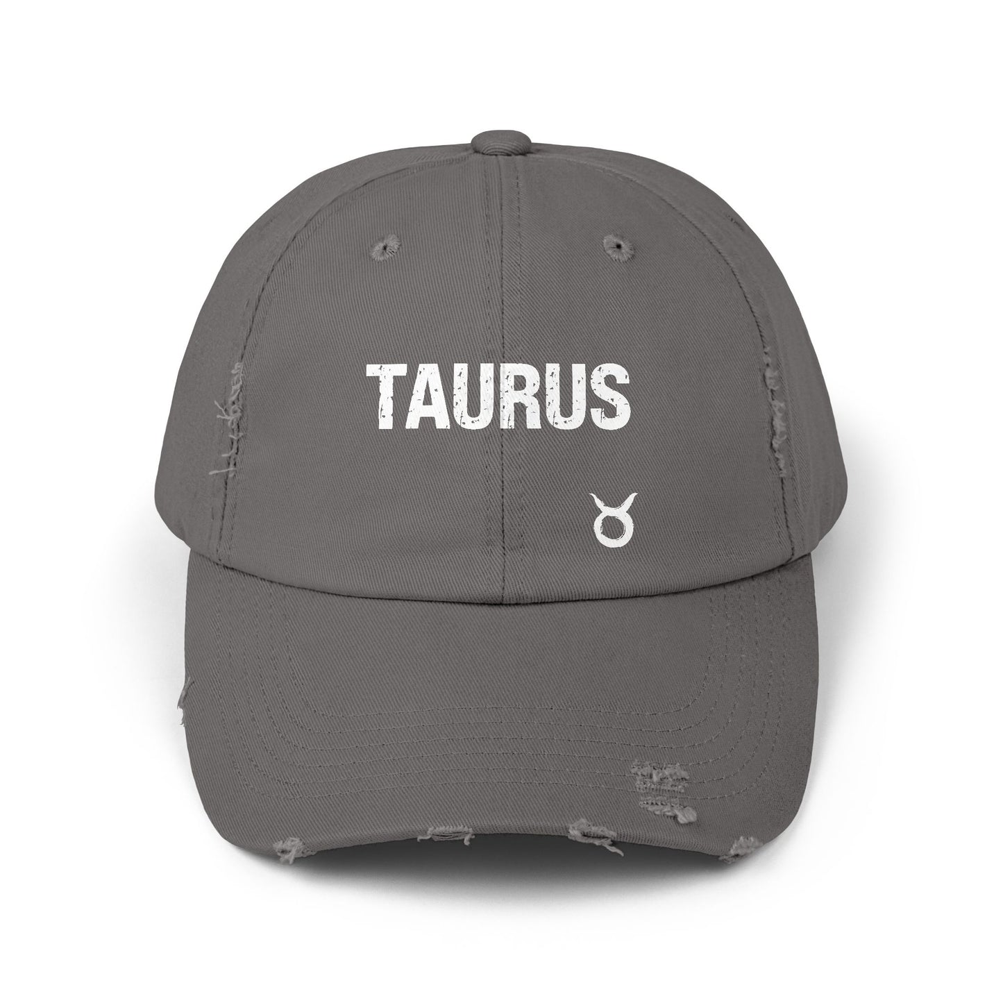 Taurus Zodiac Unisex Distressed Cap – Trendy Astrology Hat for All Genders