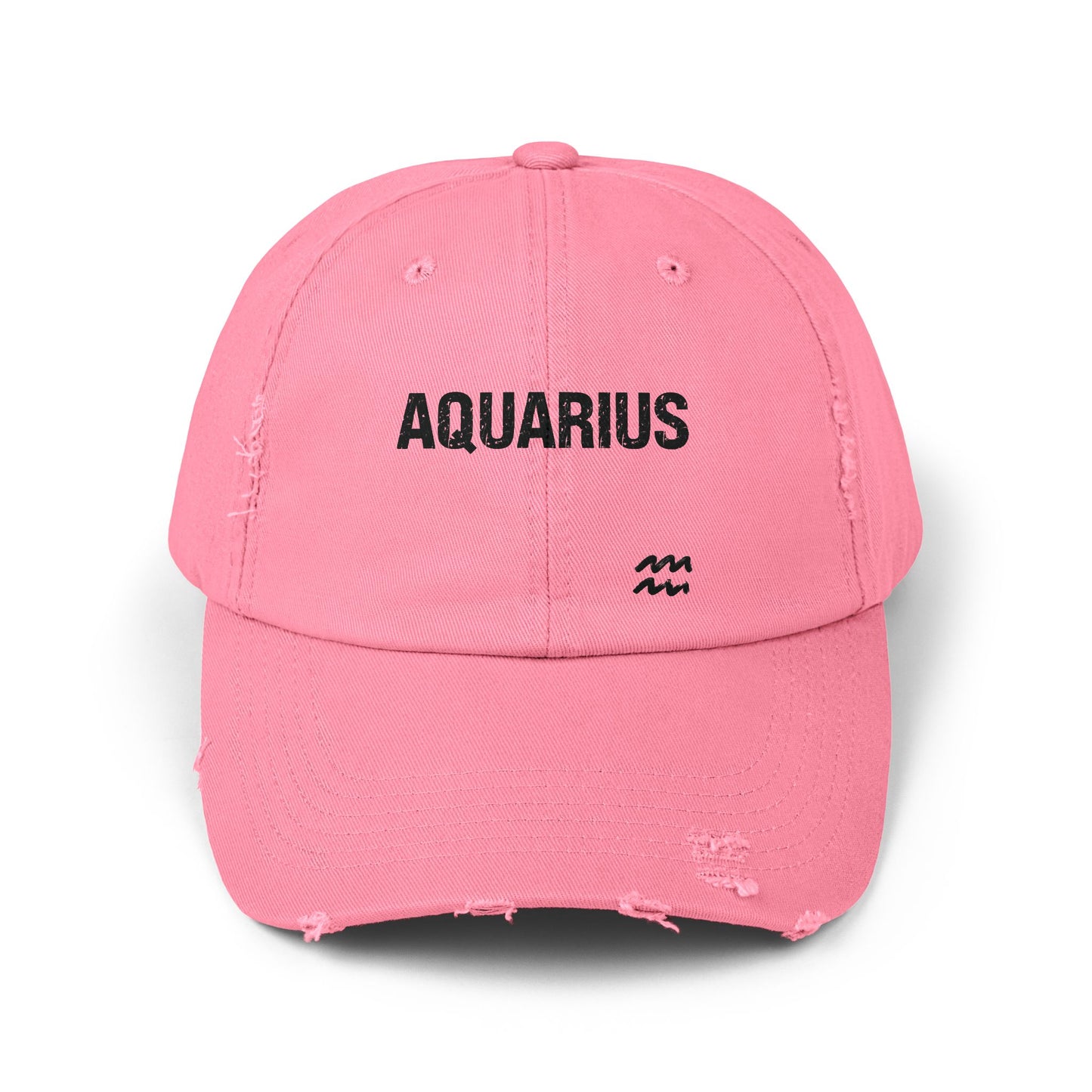 Aquarius Zodiac Unisex Distressed Cap – Trendy Astrology Hat for All Genders