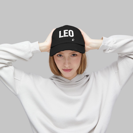 Leo Zodiac Unisex Distressed Cap – Trendy Astrology Hat for All Genders