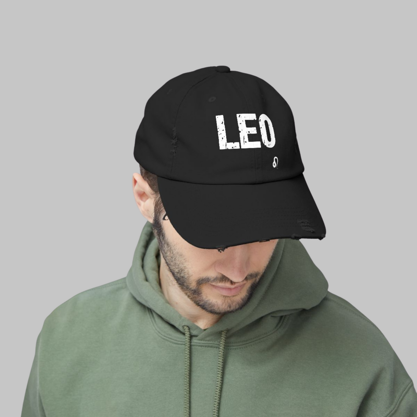 Leo Zodiac Unisex Distressed Cap – Trendy Astrology Hat for All Genders