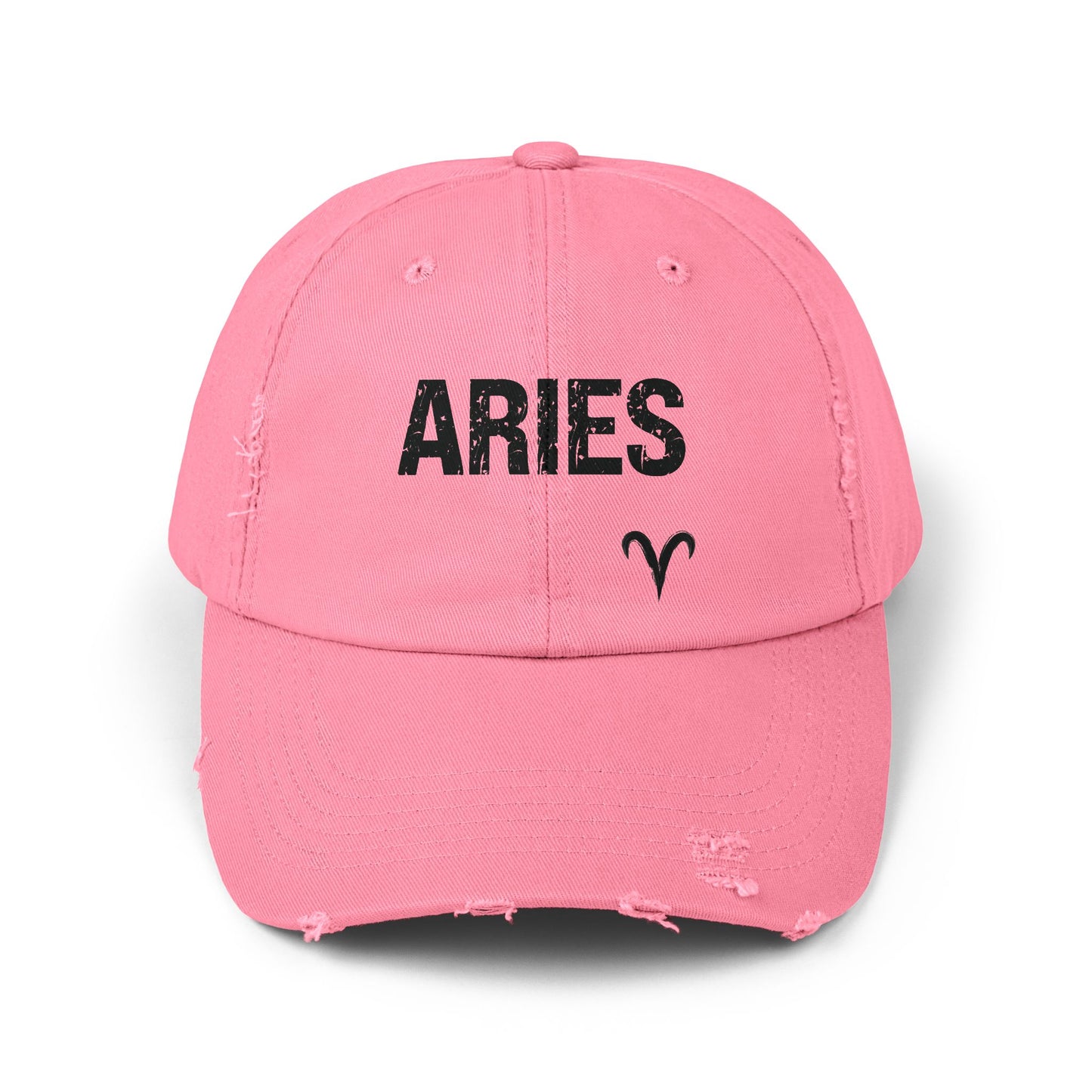 Aries Zodiac Unisex Distressed Cap – Trendy Astrology Hat for All Genders