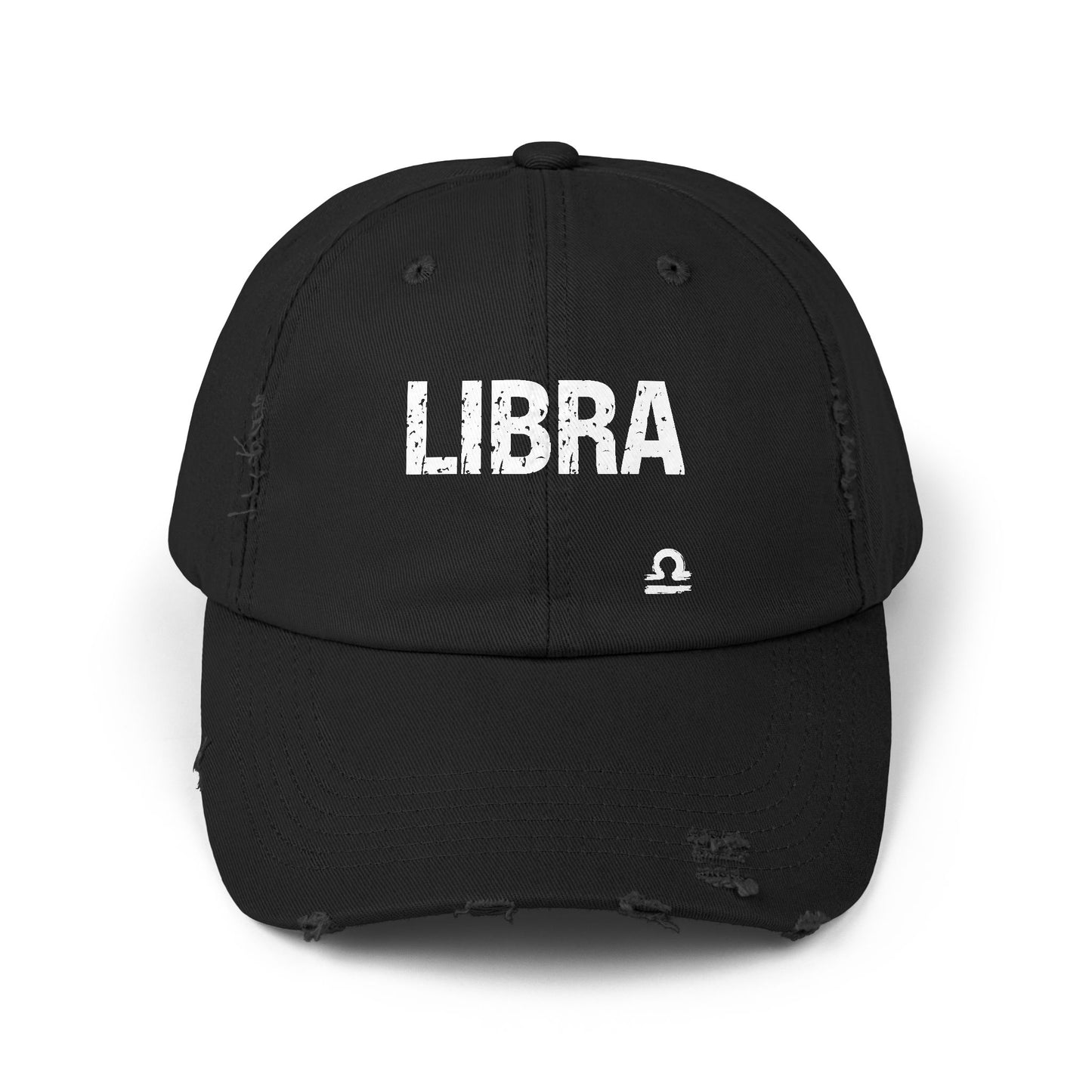 Libra Zodiac Unisex Distressed Cap – Trendy Astrology Hat for All Genders