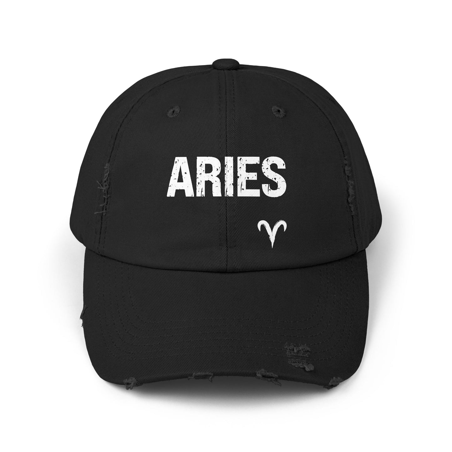 Aries Zodiac Unisex Distressed Cap – Trendy Astrology Hat for All Genders