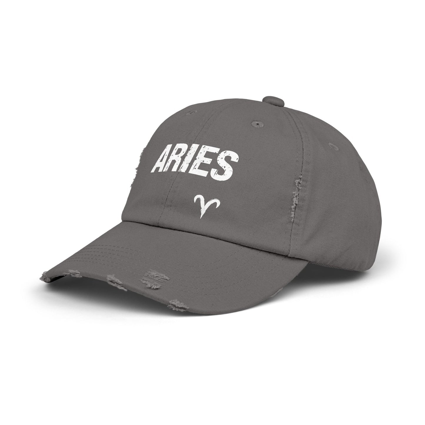 Aries Zodiac Unisex Distressed Cap – Trendy Astrology Hat for All Genders