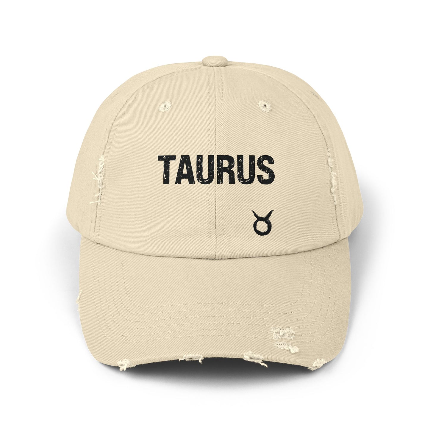 Taurus Zodiac Unisex Distressed Cap – Trendy Astrology Hat for All Genders