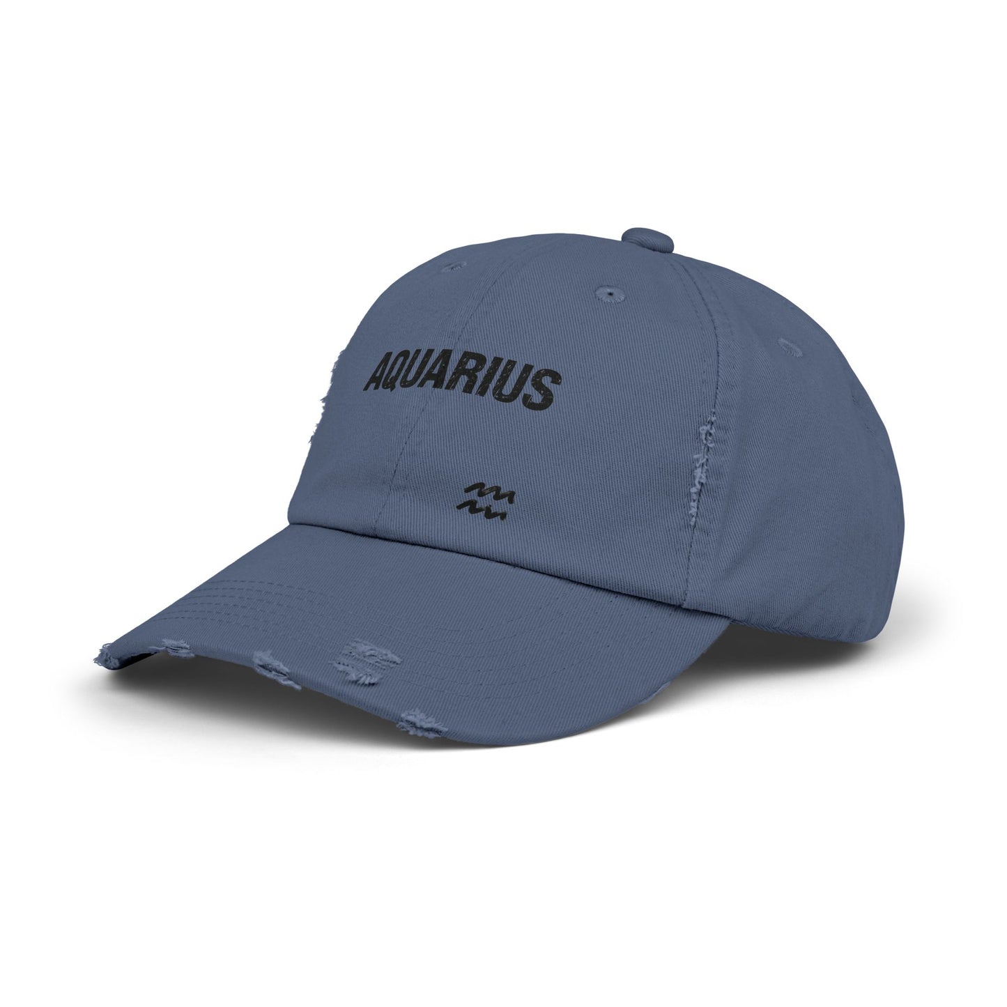 Aquarius Zodiac Unisex Distressed Cap – Trendy Astrology Hat for All Genders