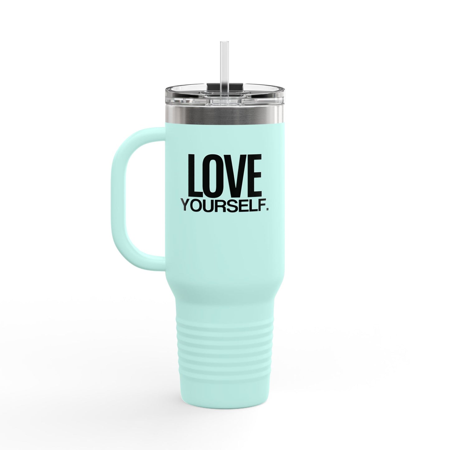 Love Yourself Insulated Travel Mug (40oz) – Stainless Steel, Double-Wall Vacuum Sealed | With Lid & Straw, BPA-Free