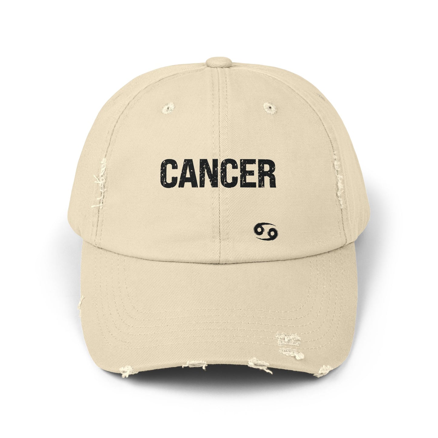 Cancer Zodiac Unisex Distressed Cap – Trendy Astrology Hat for All Genders