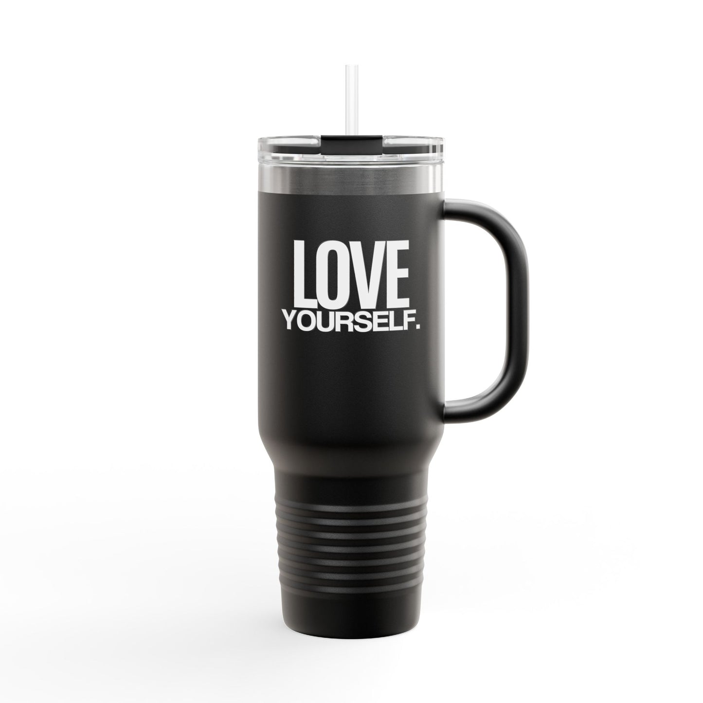 Love Yourself Insulated Travel Mug (40oz) – Stainless Steel, Double-Wall Vacuum Sealed | With Lid & Straw, BPA-Free