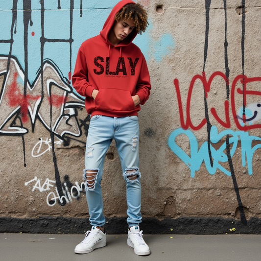 Slay Teen Hoodie, Cool and Trendy Graphic Sweatshirt, Funny Unisex Fashion, Casual Gift for Teenage Boys and Girls