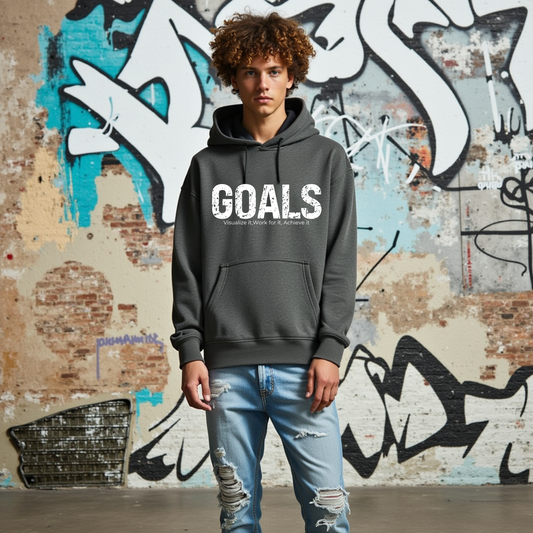 Goals Teen Hoodie, Teen Boys' Hoodies, Cool and Trendy Graphic Sweatshirt, Funny Unisex Fashion, Casual Gift for Teenage Boys and Girls