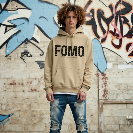 Fomo Teen Hoodie, Teen Boys' Hoodies, Cool and Trendy Graphic Sweatshirt, Funny Unisex Fashion, Casual Gift for Teenage Boys and Girls