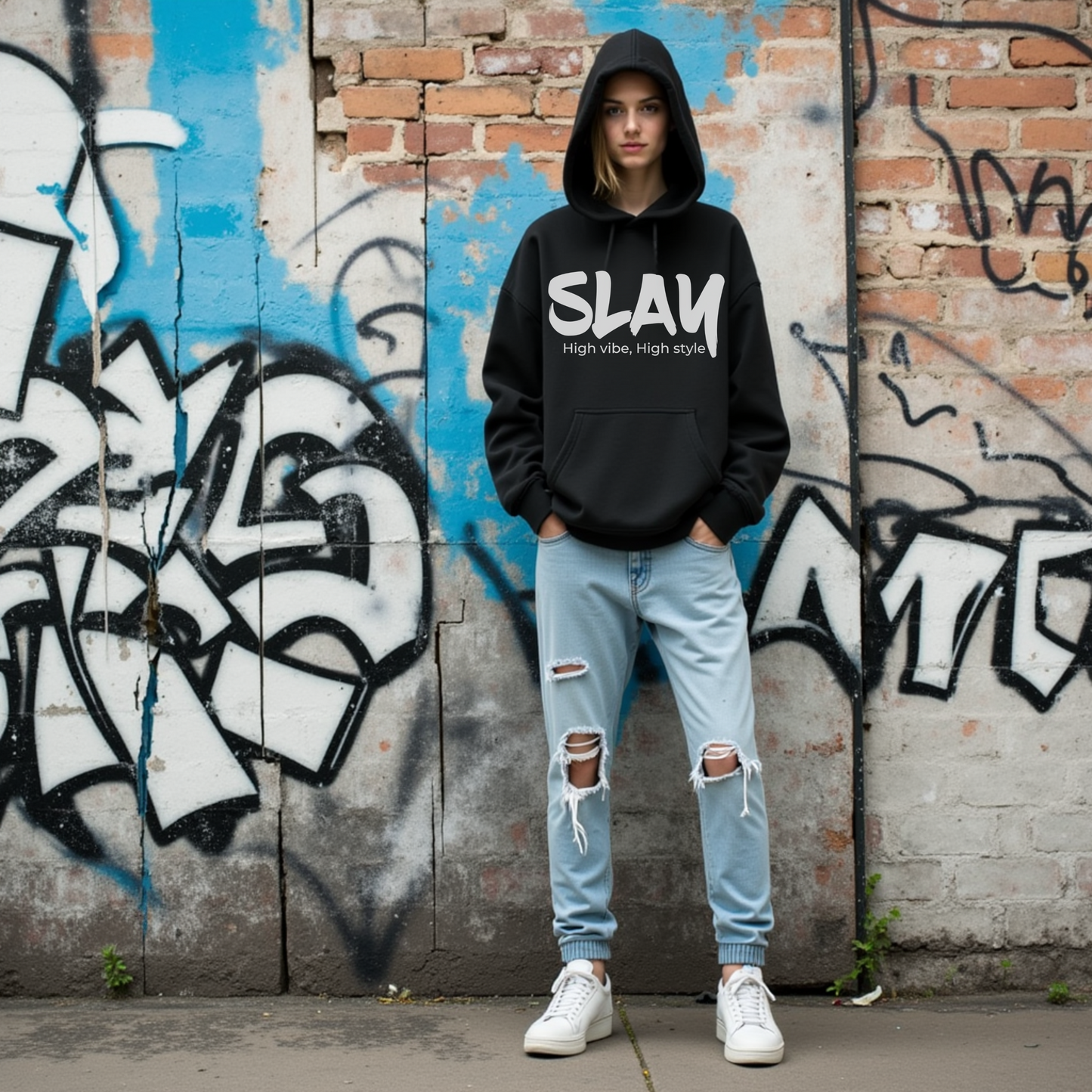 Slay Teen Hoodie, Teen Female Hoodie, Cool and Trendy Graphic Sweatshirt, Funny Unisex Fashion, Casual Gift for Teenage Boys and Girls