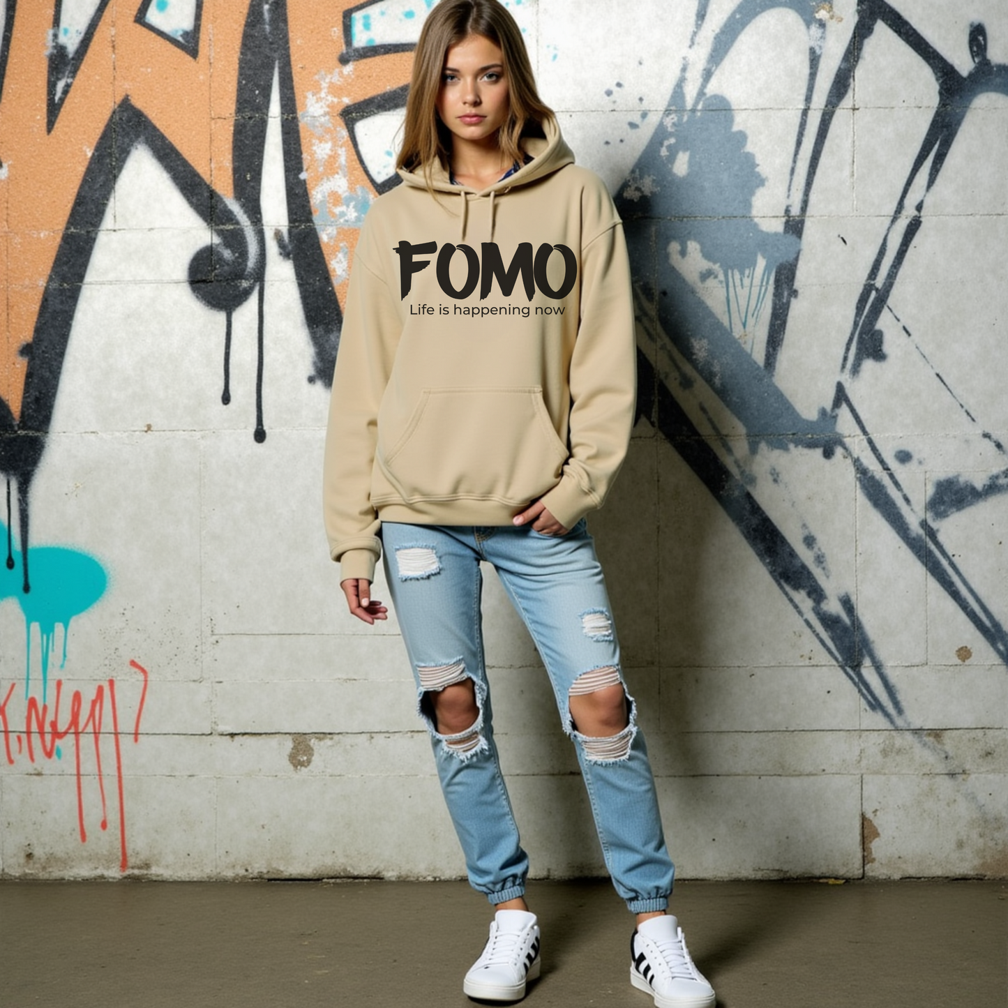 FOMO Teen Hoodie, Teen Female Hoodie, Cool and Trendy Graphic Sweatshirt, Funny Unisex Fashion, Casual Gift for Teenage Boys and Girls