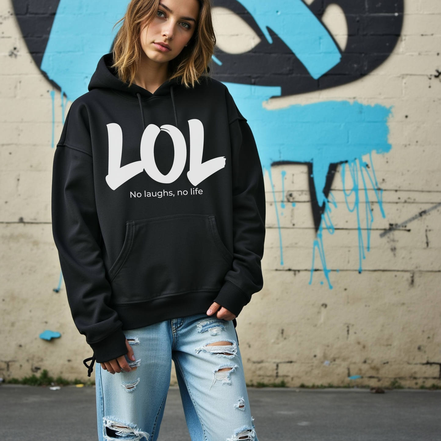 LOL Teen Hoodie, Teen Female Hoodie, Cool and Trendy Graphic Sweatshirt, Funny Unisex Fashion, Casual Gift for Teenage Boys and Girls