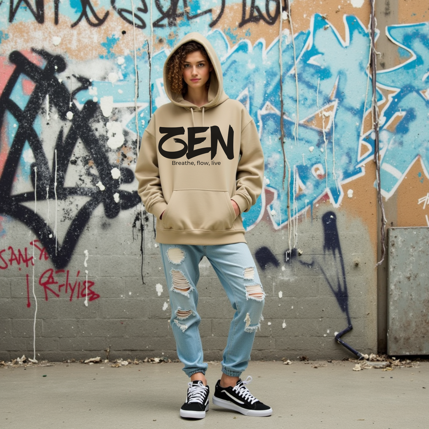 Zen Teen Hoodie, Teen Female Hoodie, Cool and Trendy Graphic Sweatshirt, Funny Unisex Fashion, Casual Gift for Teenage Boys and Girls