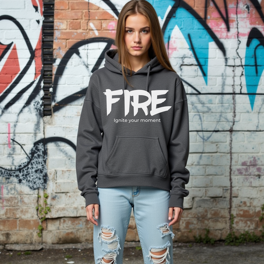 Fire Teen Hoodie, Teen Female Hoodie, Cool and Trendy Graphic Sweatshirt, Funny Unisex Fashion, Casual Gift for Teenage Boys and Girls