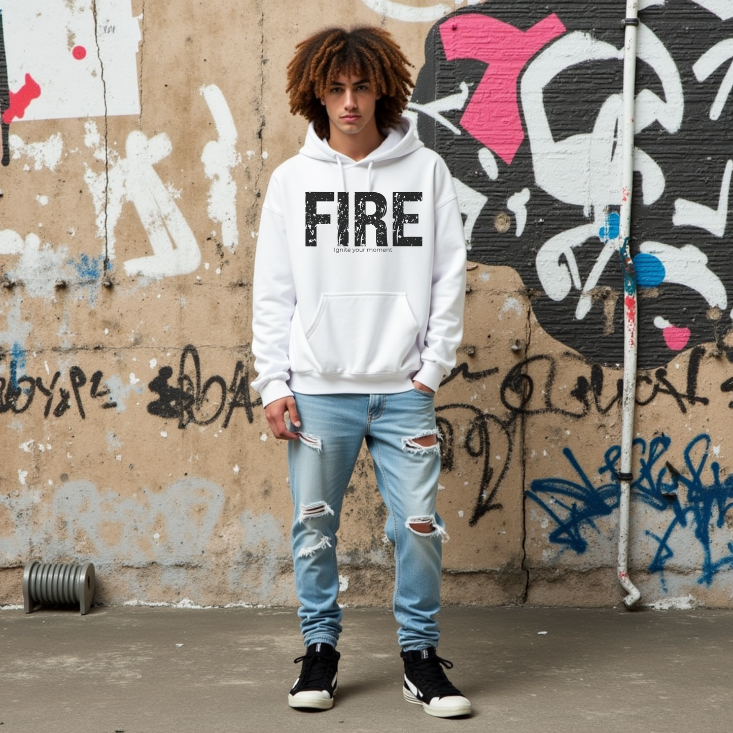 Fire Teen Hoodie, Teen Boys' Hoodies, Cool and Trendy Graphic Sweatshirt, Funny Unisex Fashion, Casual Gift for Teenage Boys and Girls