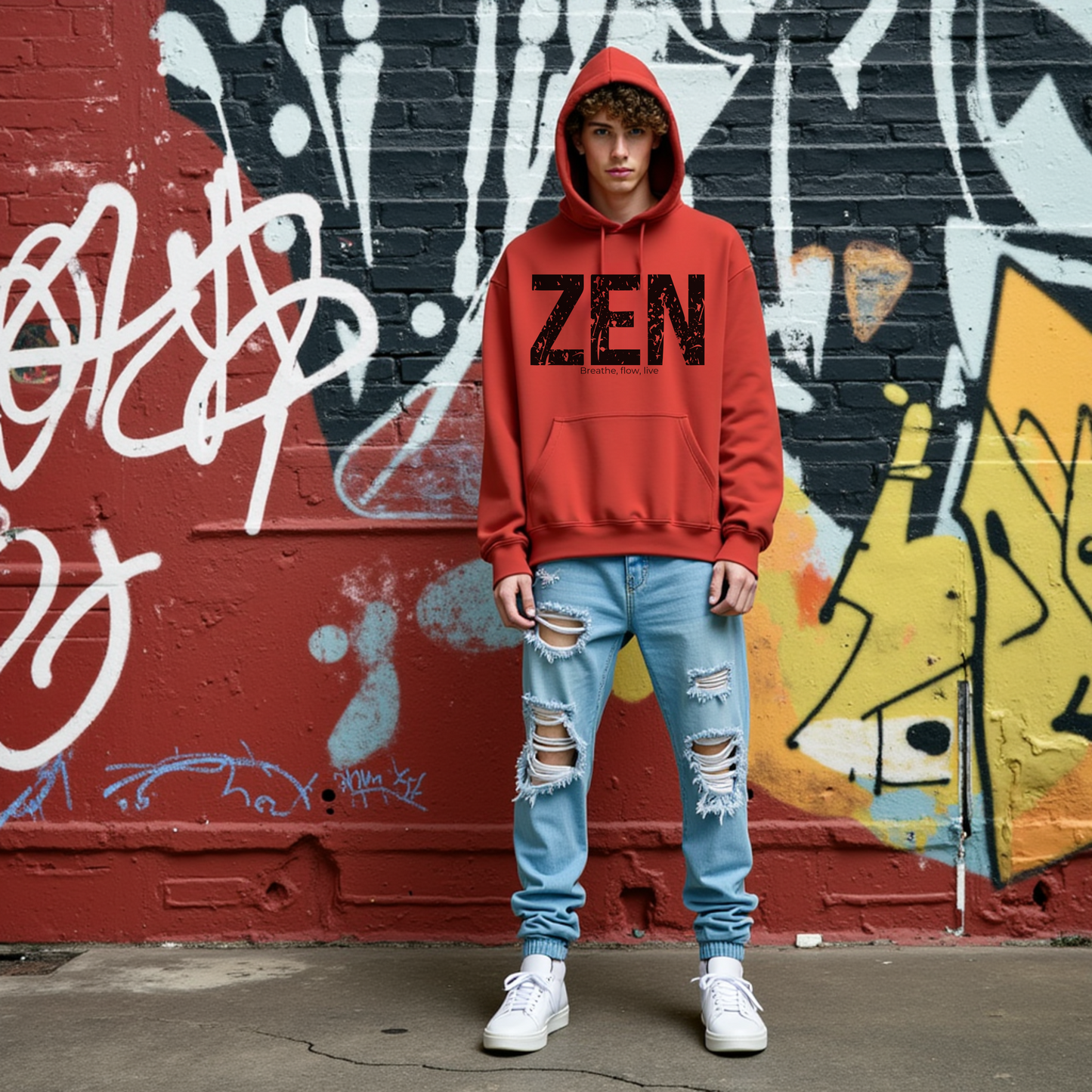 Zen Teen Hoodie, Cool and Trendy Graphic Sweatshirt, Funny Unisex Fashion, Casual Gift for Teenage Boys and Girls