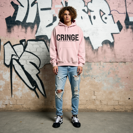 Cringe Teen Hoodie, Teen Boys' Hoodies, Cool and Trendy Graphic Sweatshirt, Funny Unisex Fashion, Casual Gift for Teenage Boys and Girls