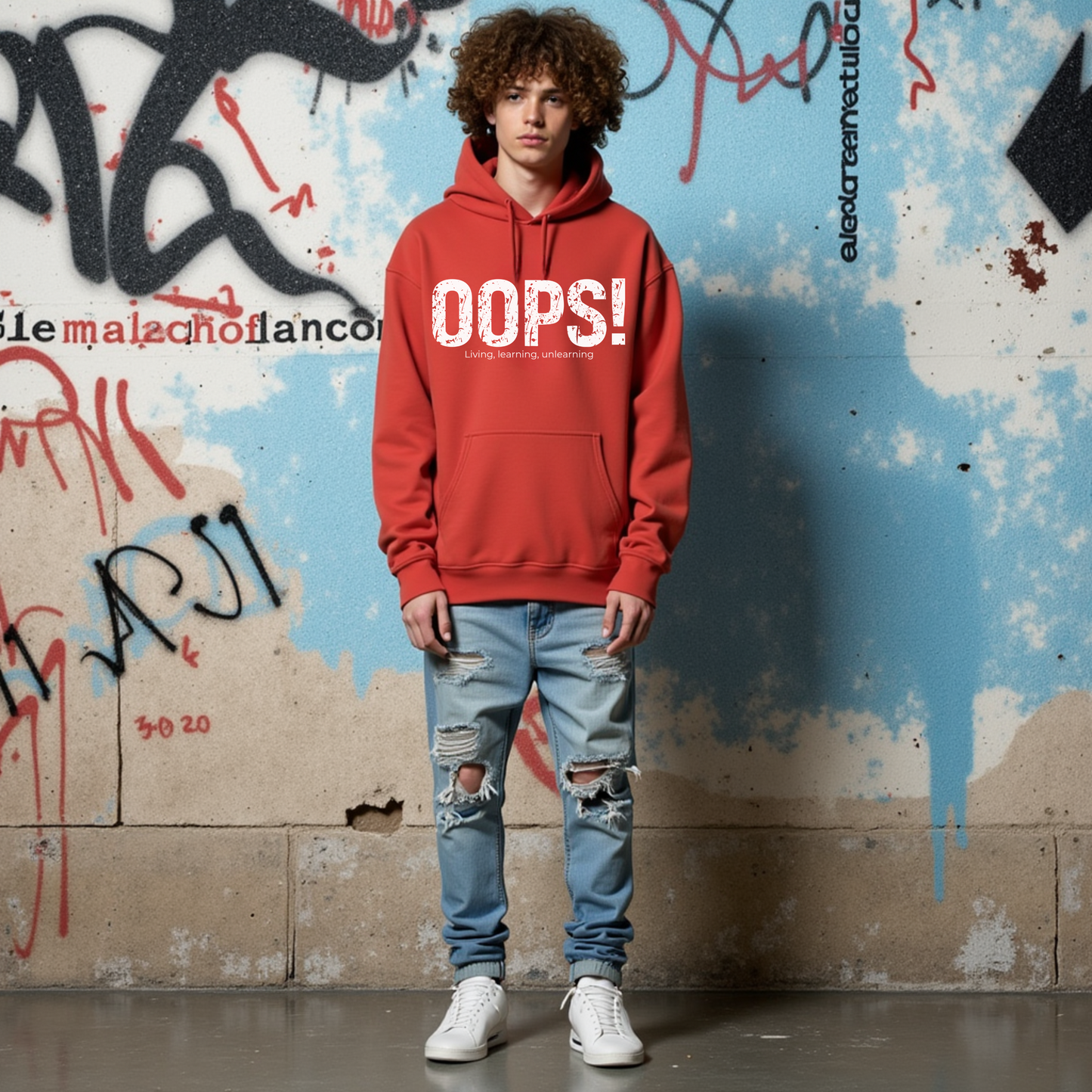 Oops Teen Hoodie, Cool and Trendy Graphic Sweatshirt, Funny Unisex Fashion, Casual Gift for Teenage Boys and Girls