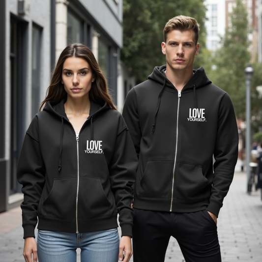 Love Yourself Unisex Zip Hoodie - Soft, Durable & Stylish Comfort for Everyday