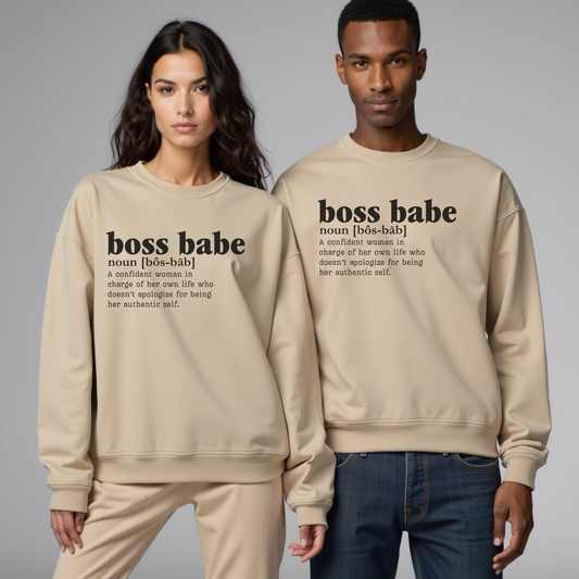 Boss Babe Unisex Crewneck Sweatshirt - Heavy Blend, Cozy, Durable & Stylish