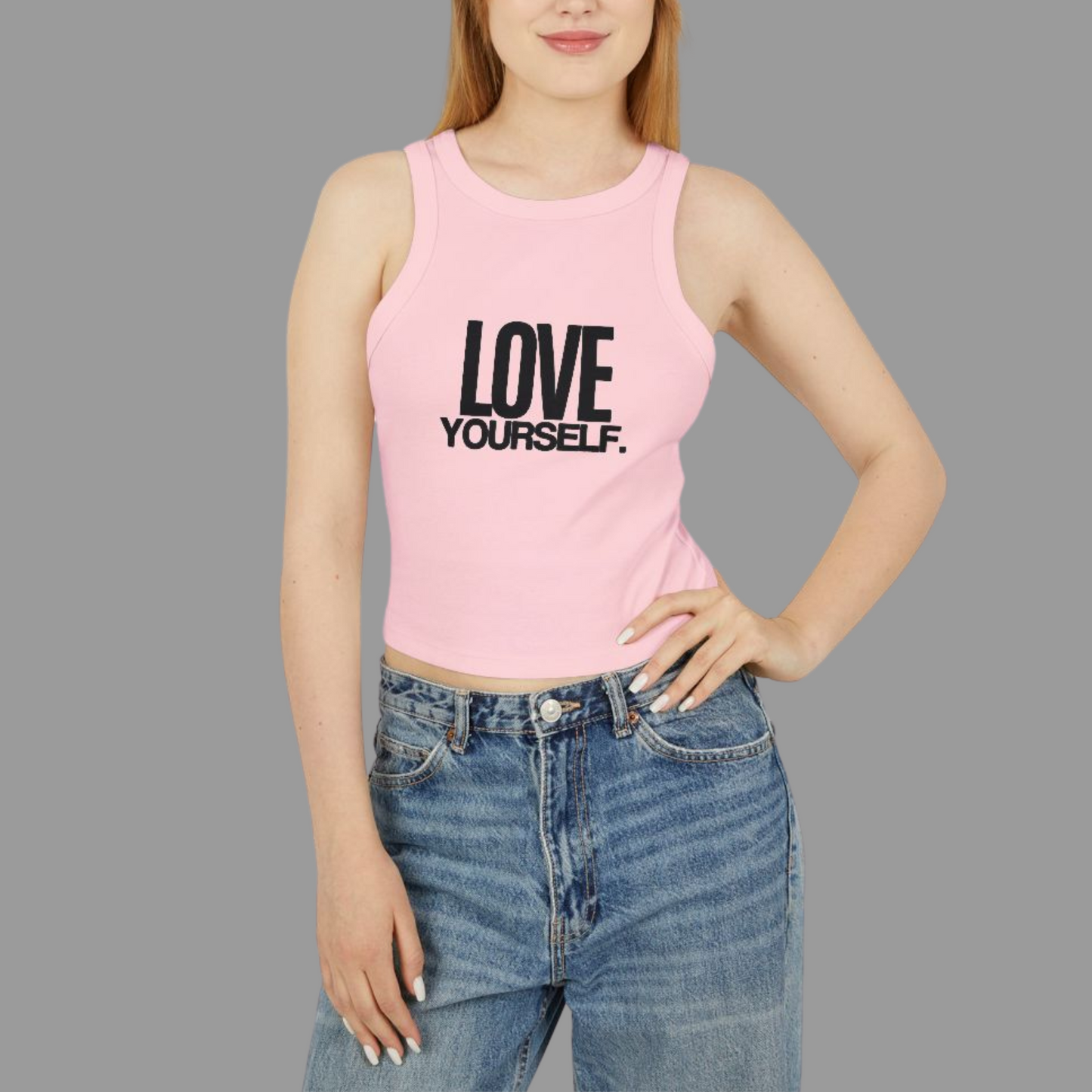 Love Yourself Women's Micro Rib Racer Tank Top - Ultra-Soft, Flattering & Modern Fit